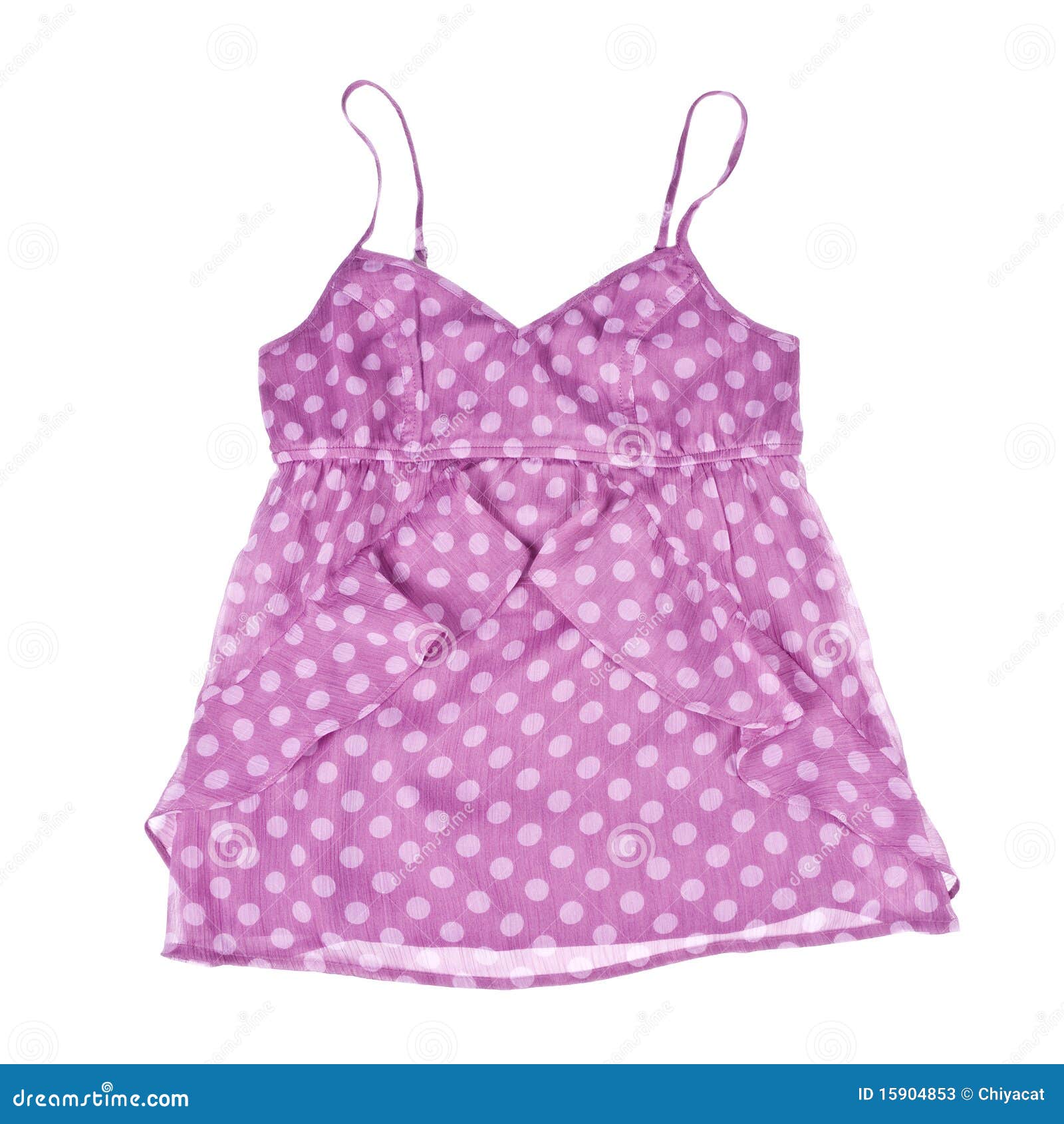 Pink Polka Dot Tank Top Isolated on White Stock Image - Image of polka ...