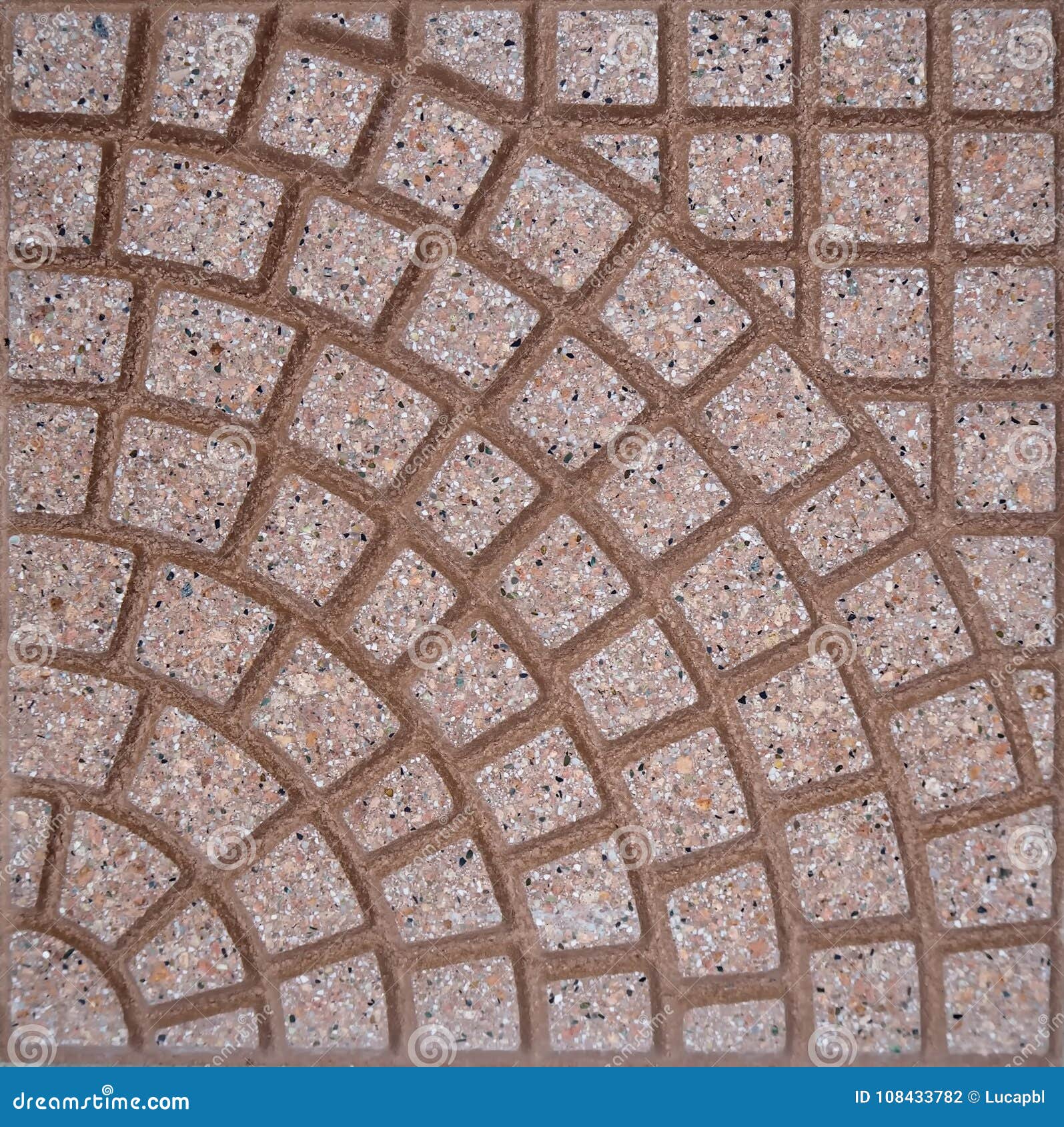 Pink Porphyry Tiles For Outdoor Floors Fan Shaped Stock Photo