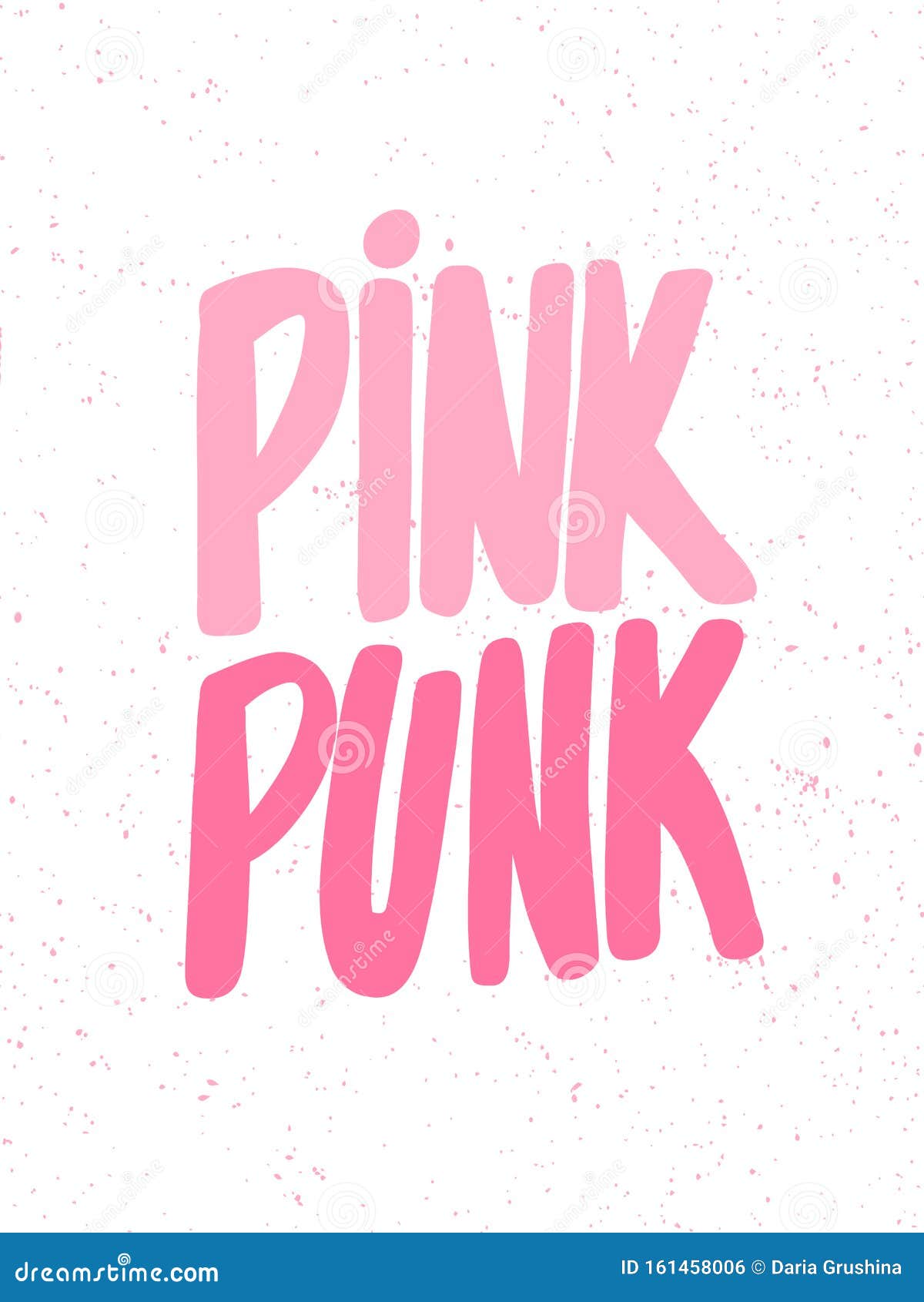 Pink Punk. Sticker for Social Media Content. Vector Hand Drawn ...