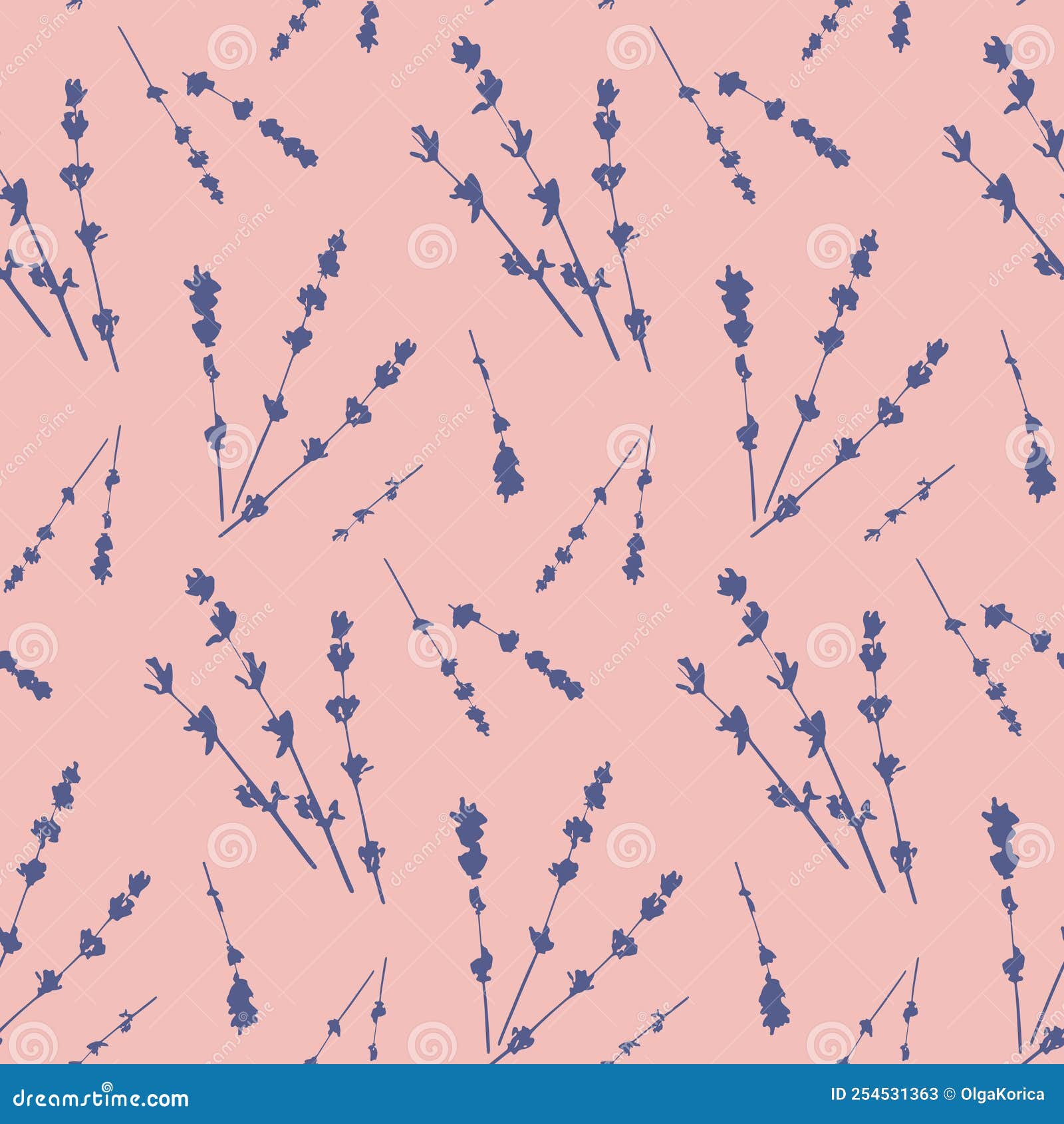 Pink Purple Lavender for Textile Design Seamless Pattern Stock Vector