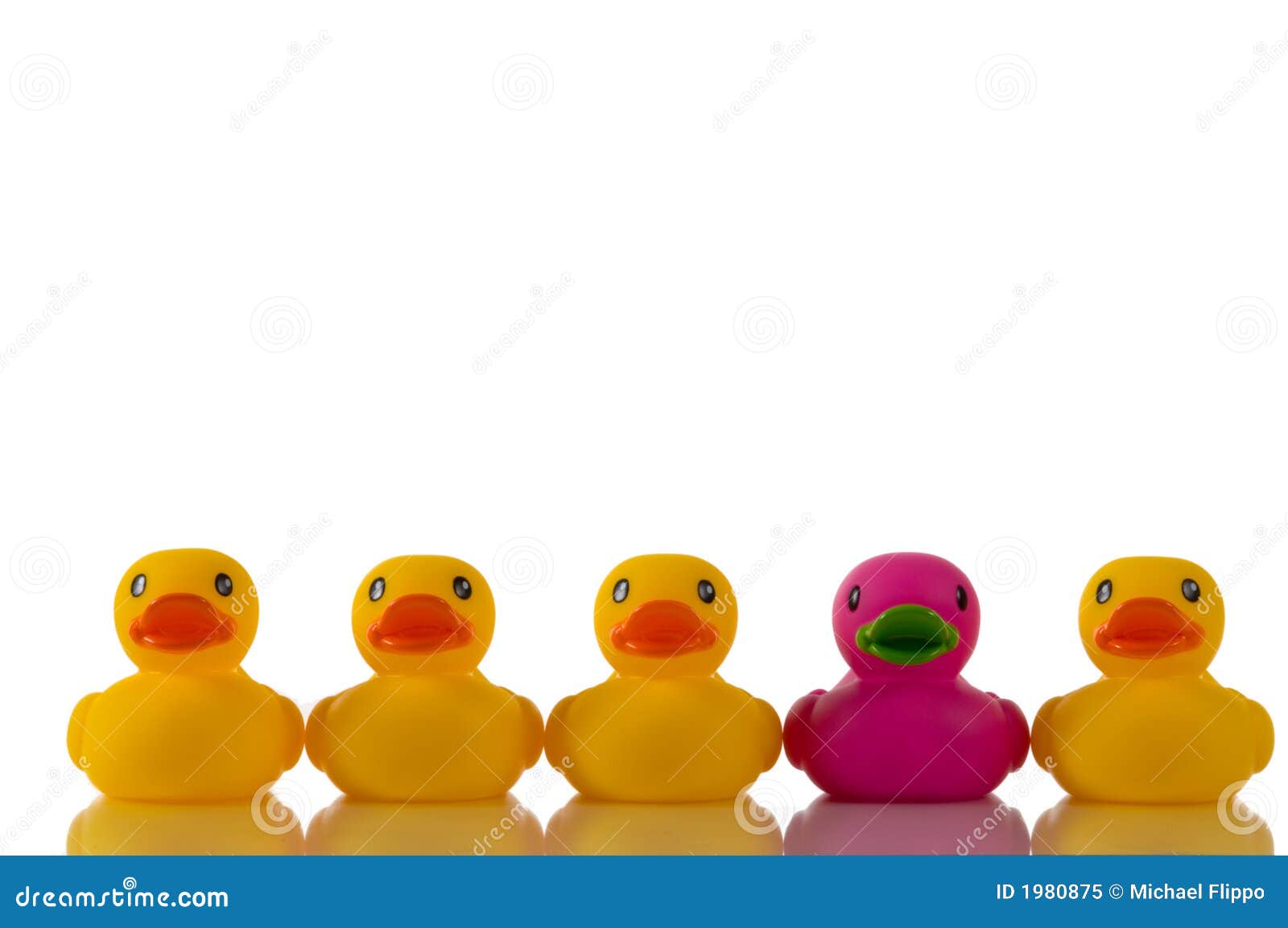 Pink, Purple Rubber Duck with Yellow Ducks Stock Image Image of