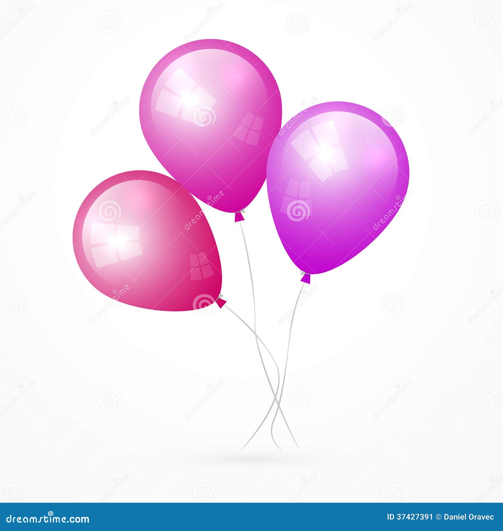Pink, Purple Vector Balloons Stock Vector - Illustration of party