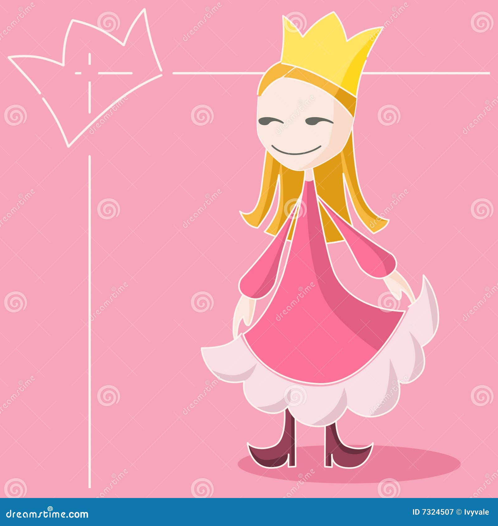 The Pink Queen stock illustration. Illustration of queen 7324507