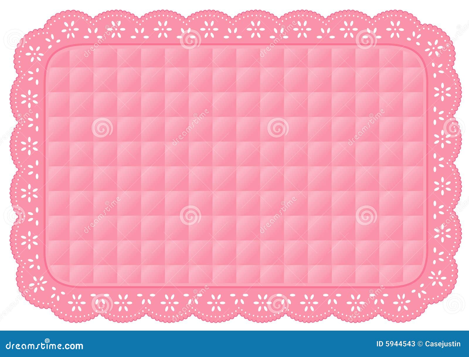 lace place mat, pink quilted eyelet