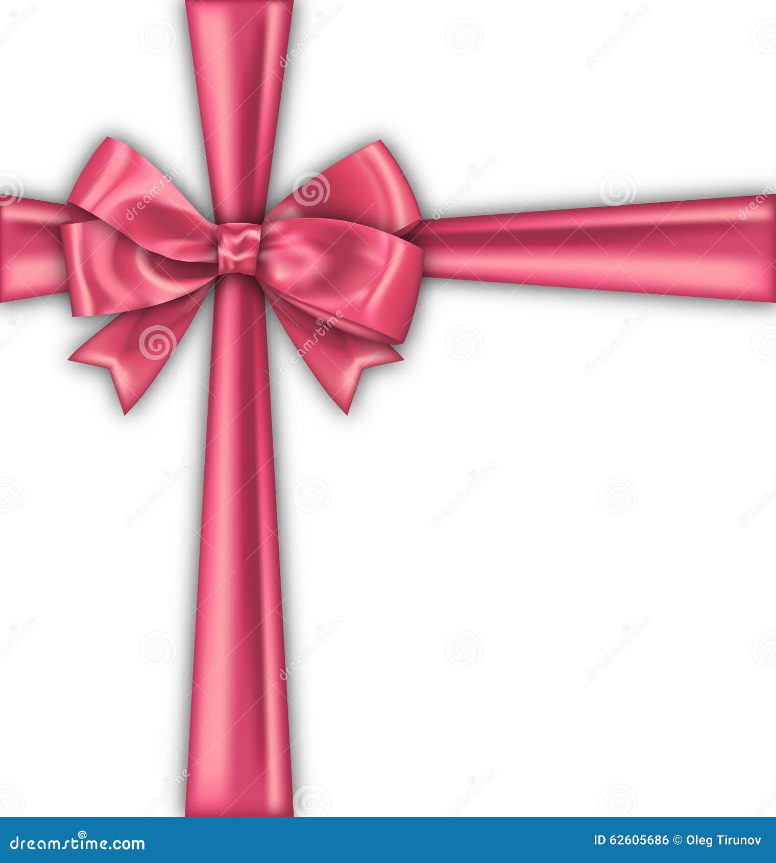 Vector Illustrationdecorative Pink Ribbon Bow Realistic Stock