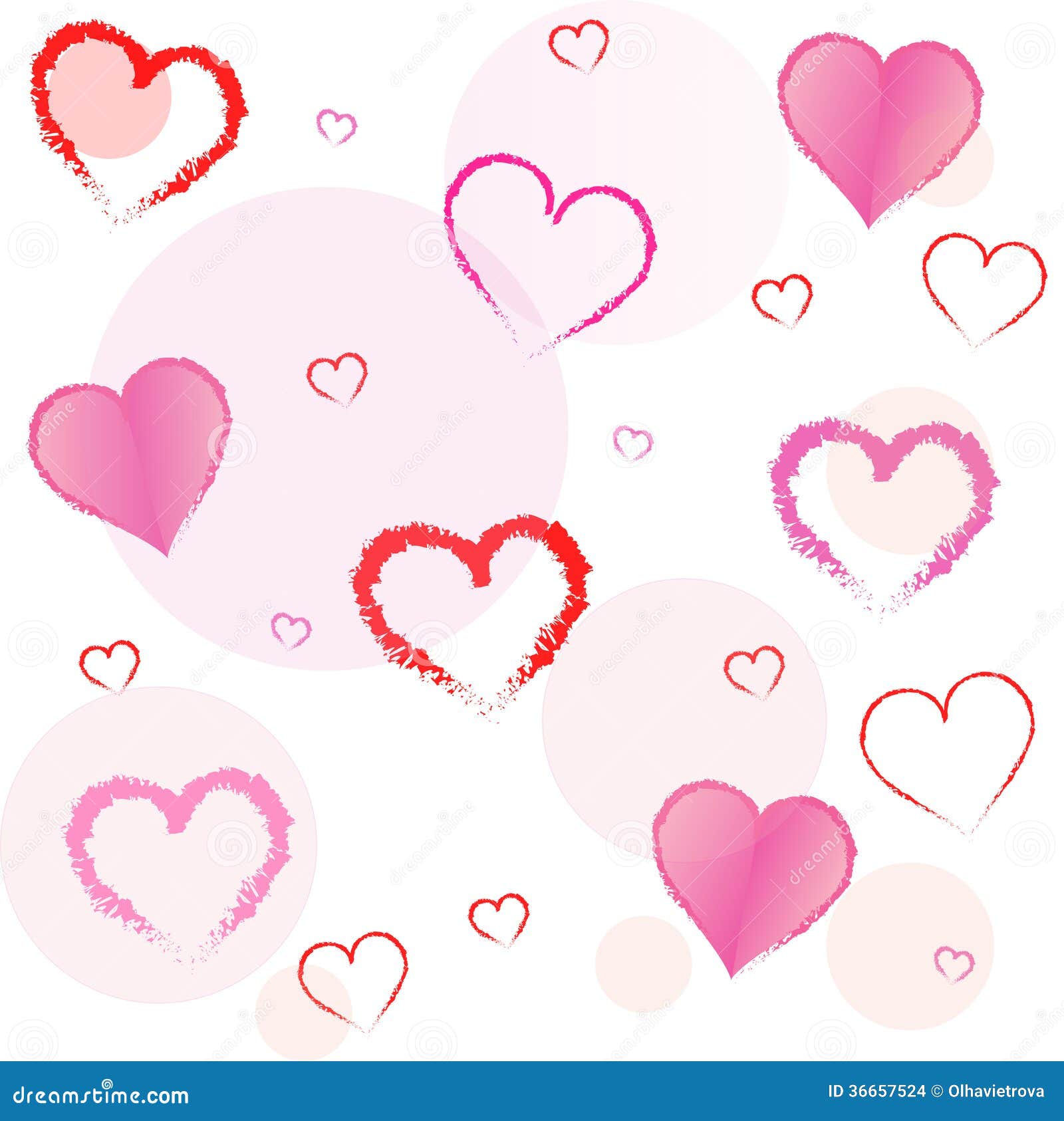 Pink and red hearts stock vector. Illustration of pattern 36657524