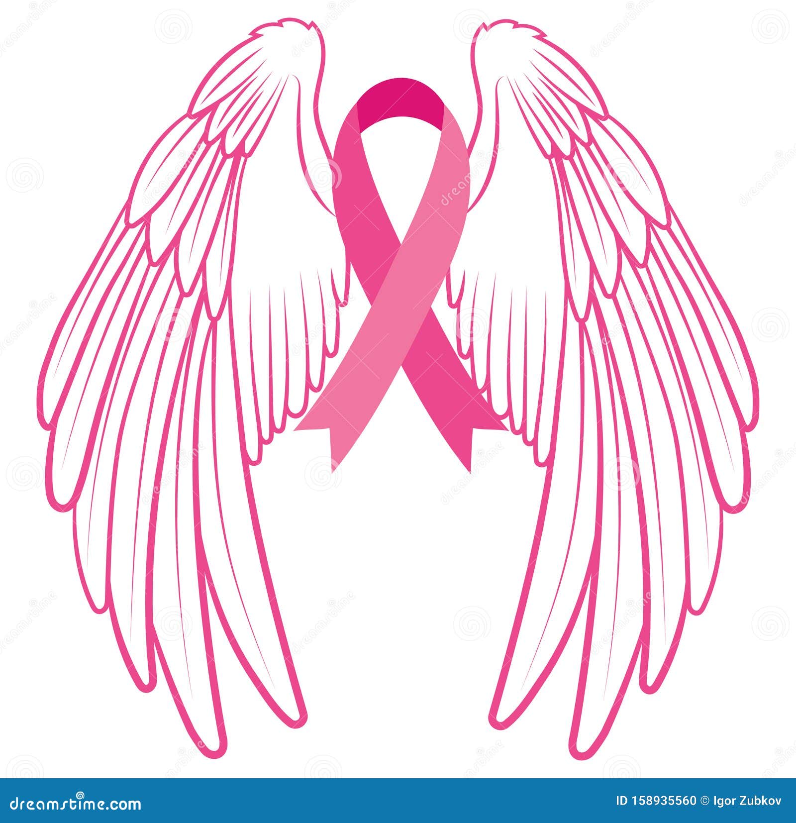 Cancer Ribbon With Angel Wings Svg