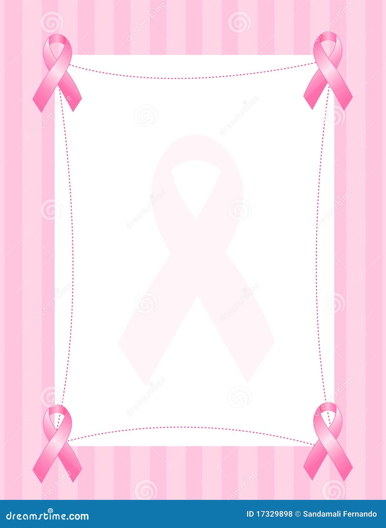 Pink ribbon border stock vector. Illustration of ribbon 17329898