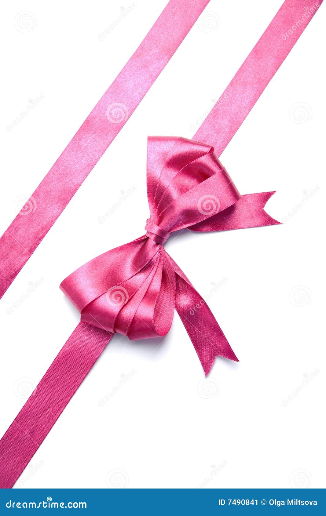 Pink Ribbon with Bow Isolated Stock Image Image of greetings, concept