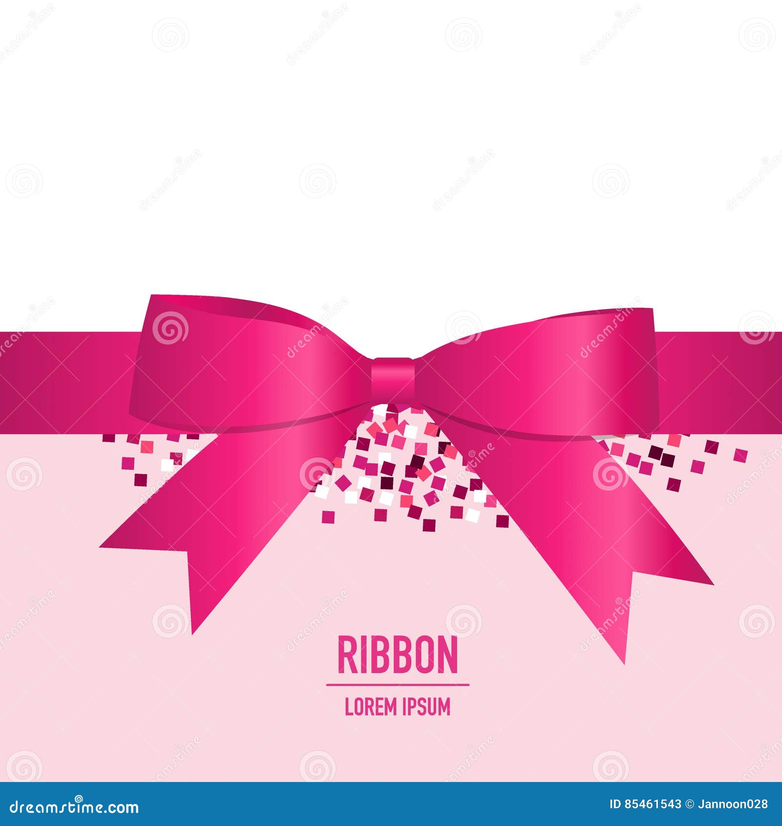 Pink Ribbon with Bow. Vector Illustration Stock Vector Illustration