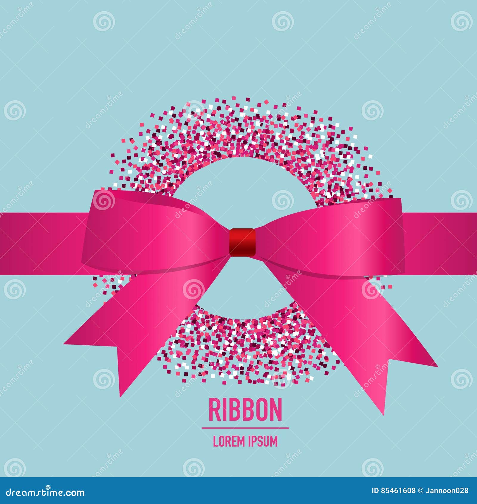 Pink Ribbon with Bow. Vector Illustration Stock Vector Illustration