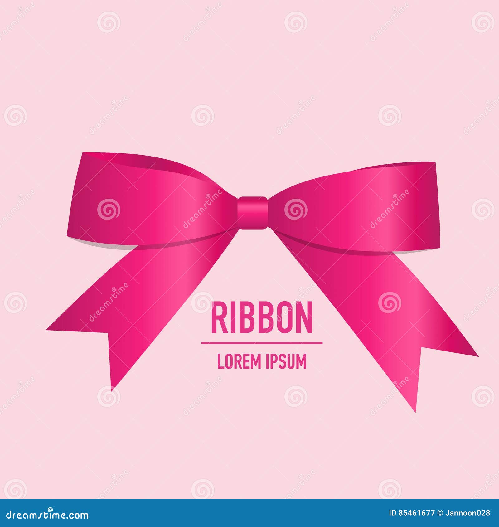 Pink Ribbon with Bow. Vector Illustration Stock Vector Illustration