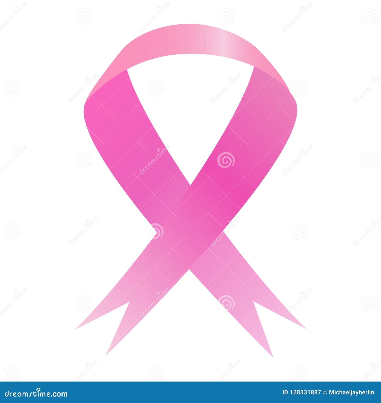 Pink Ribbon Campaign Banner Isolated on White Stock Illustration ...