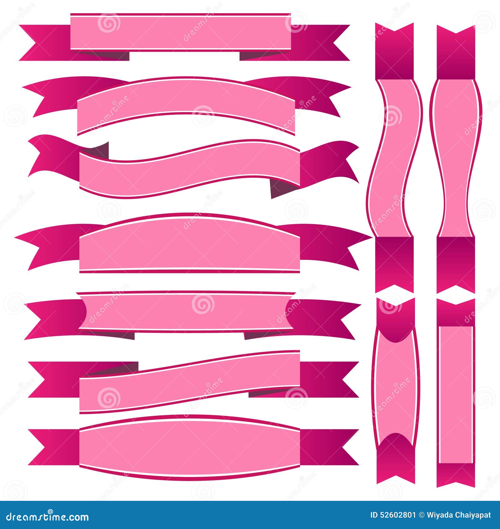 Pink Ribbon. 11 Pink cute Ribbon illustration