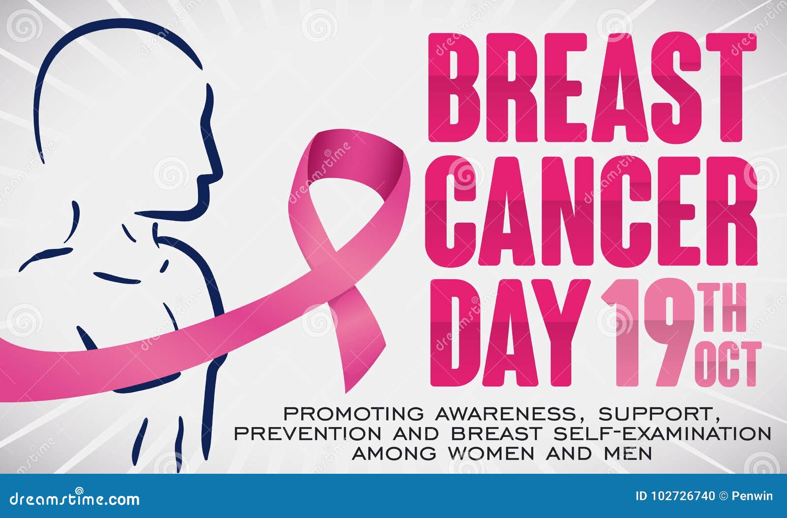 photo Breast Cancer Ribbon Silhouette https www dreamstime com pink ribbon over male silhouette breast cancer day vector illustration banner reminder date reminding you realize image102726740