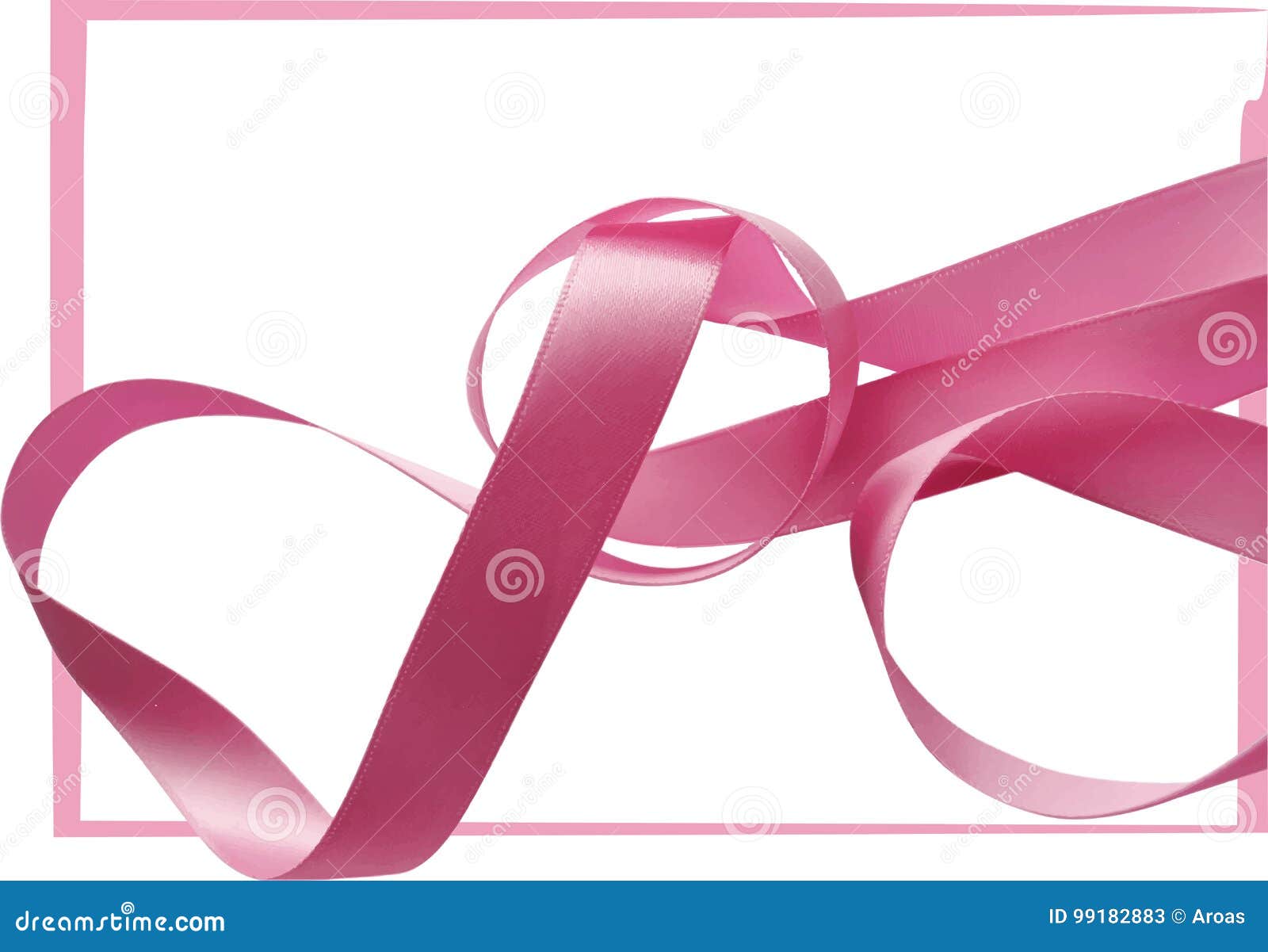 Pink Ribbon Over White Background Design Element Stock Vector