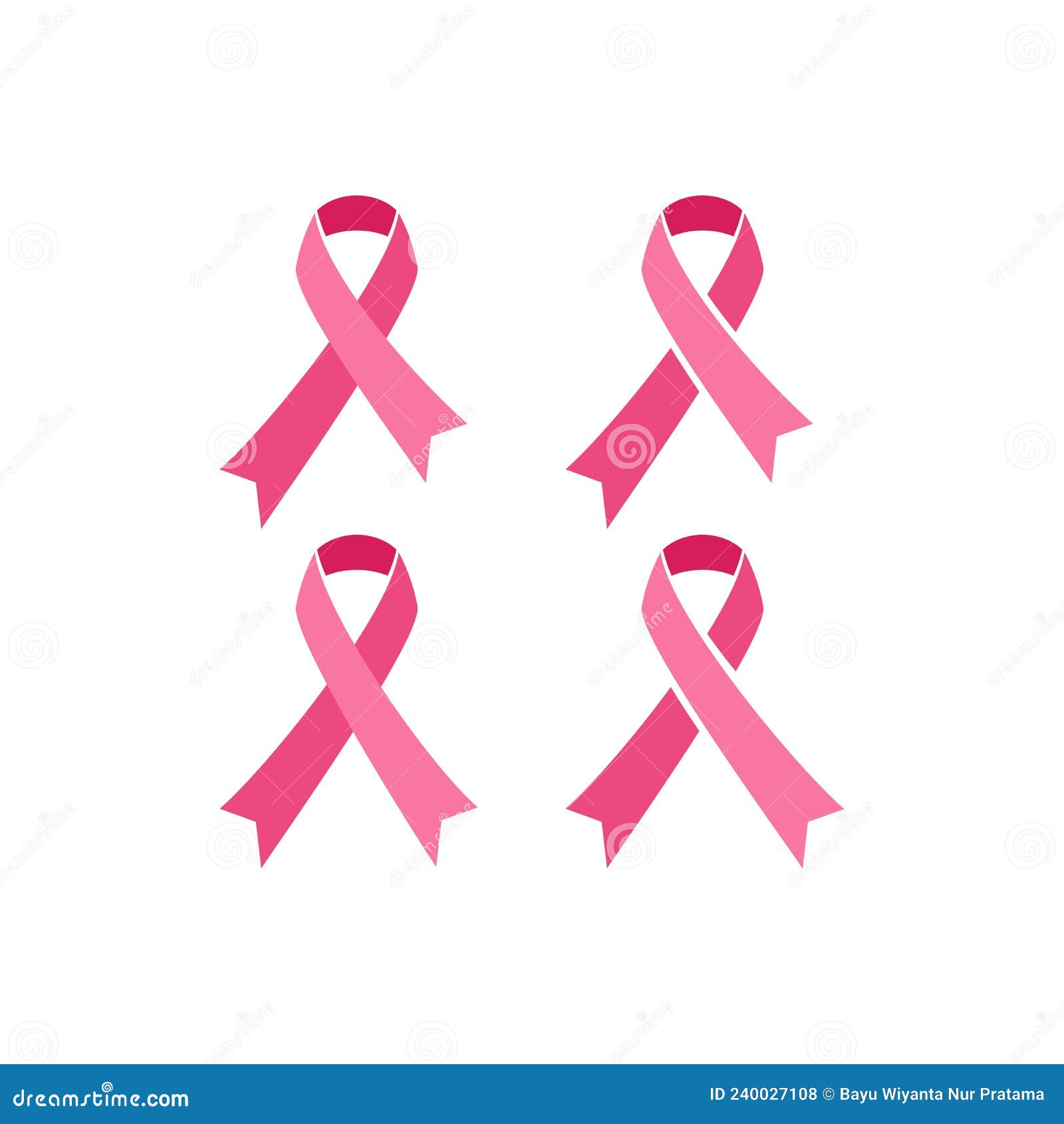Pink Ribbon Vector Stock Illustration. Cancer. Breast Icon Stock