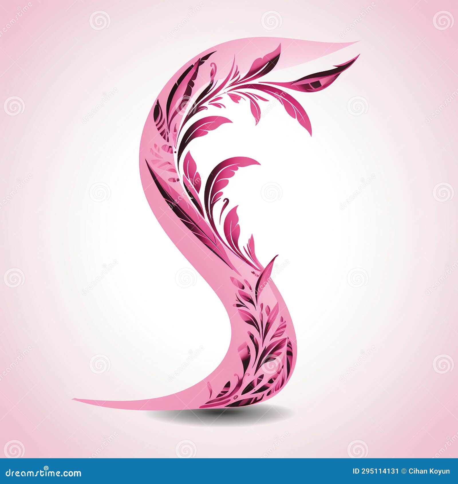 pink ribbon on white background high resolution and royaltyfree