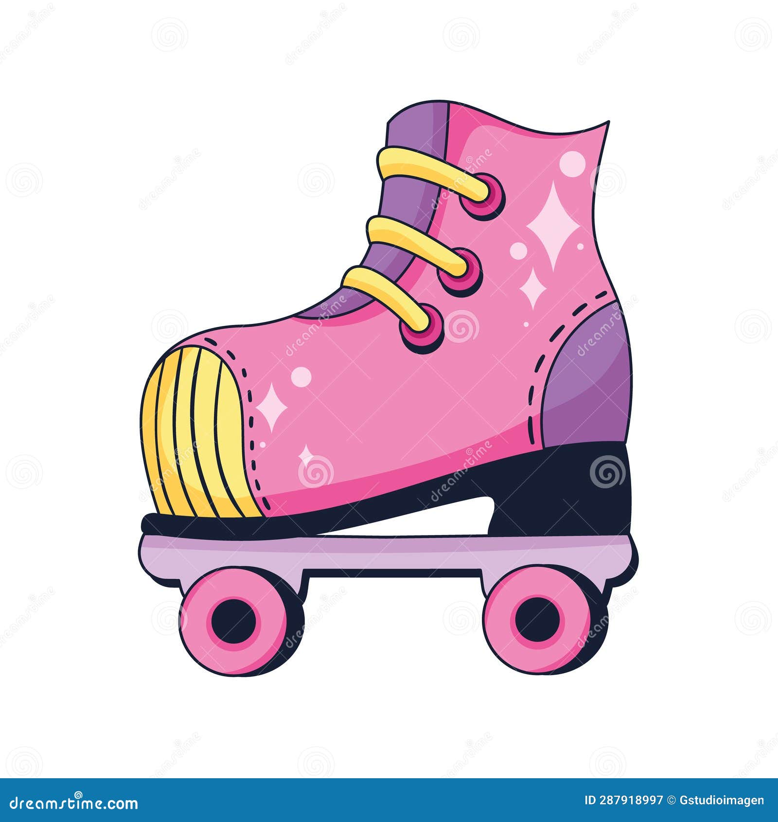 Pink roller skate stock illustration. Illustration of design 287918997