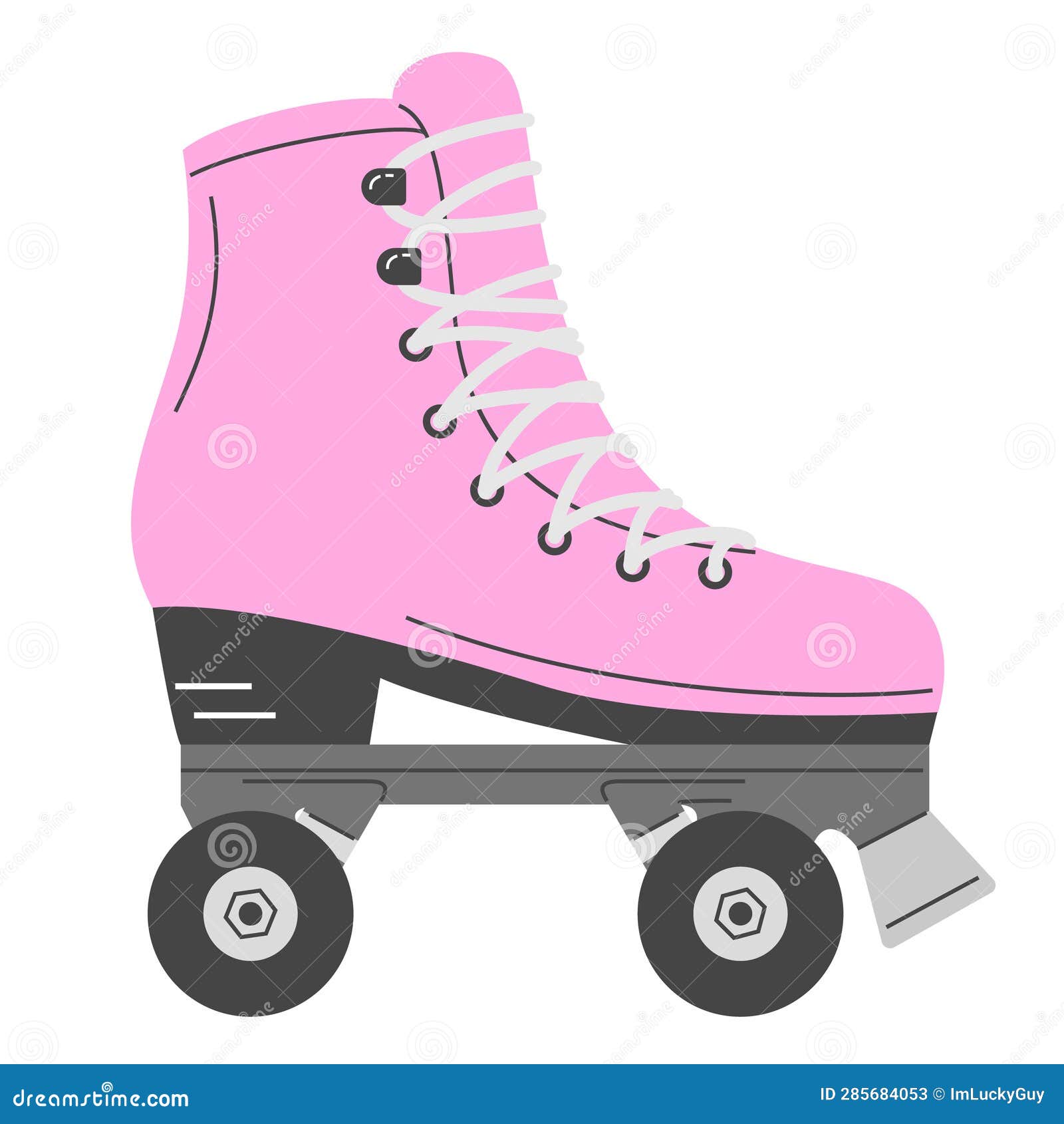 Pink Roller Skate Vector Isolated Stock Illustration Illustration of