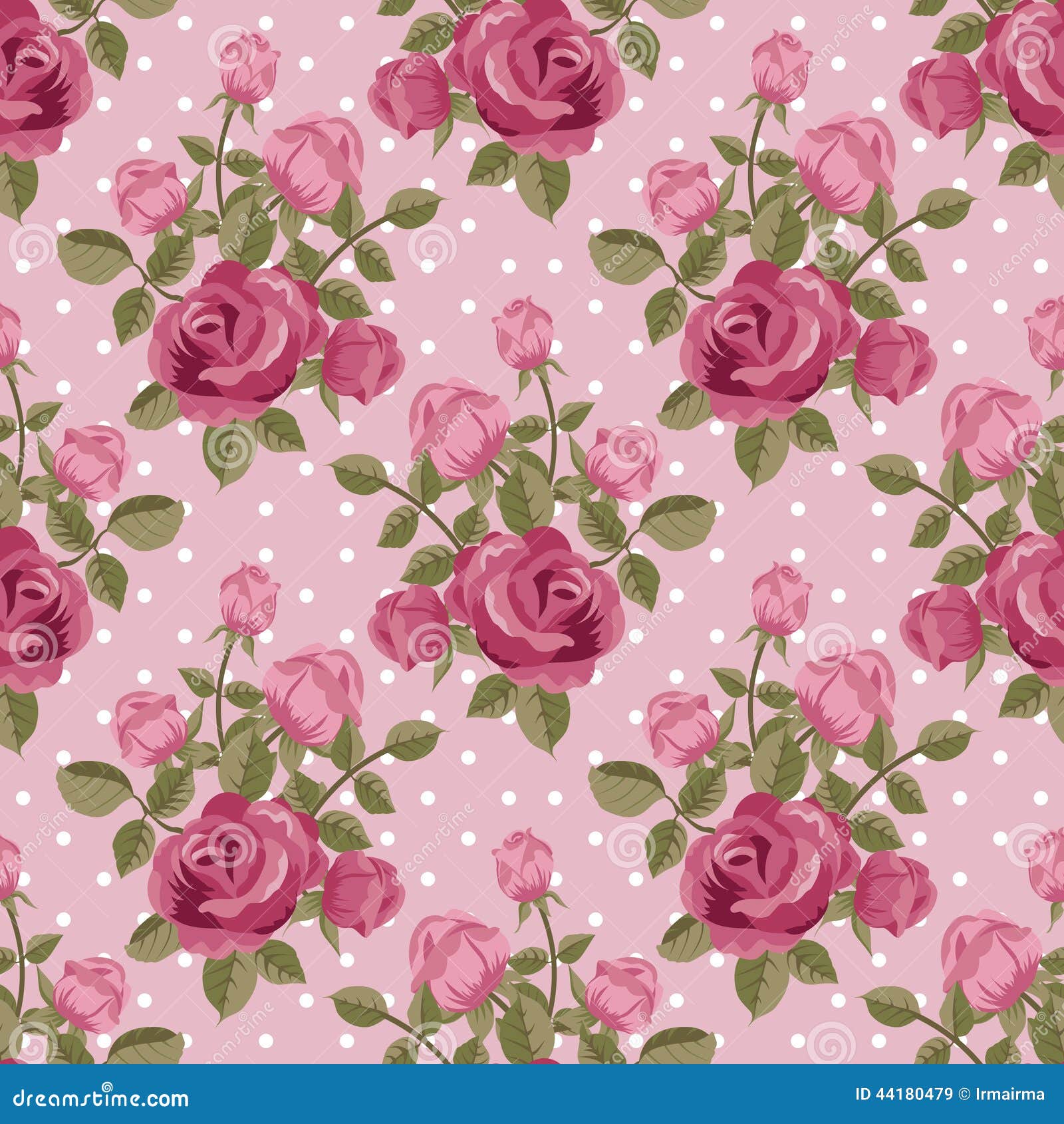 Pink rose wallpaper stock vector. Illustration of bloom - 44180479