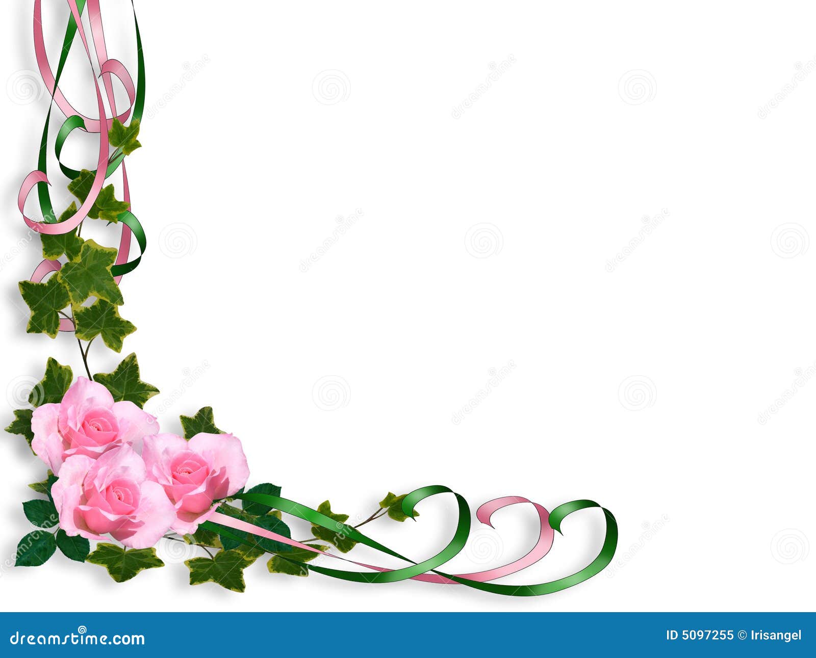 Pink Roses Border Invitation Stock Illustration Image 