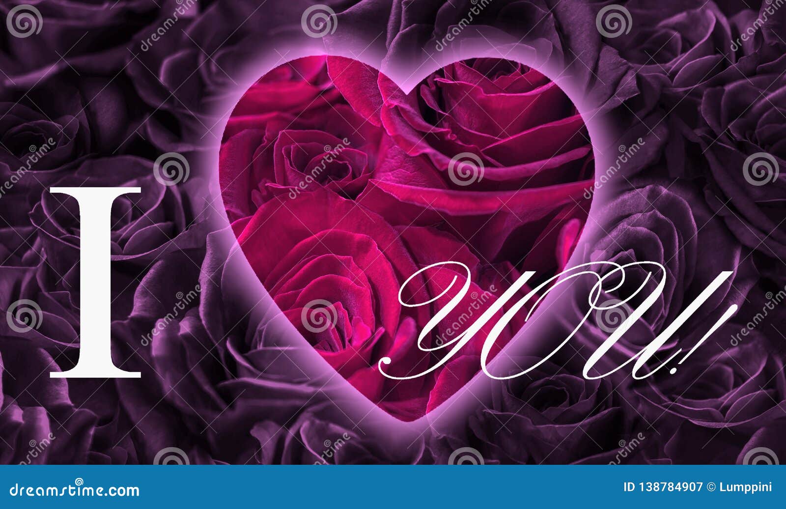 Pink Roses with Heart. I Love You Stock Image - Image of gift ...