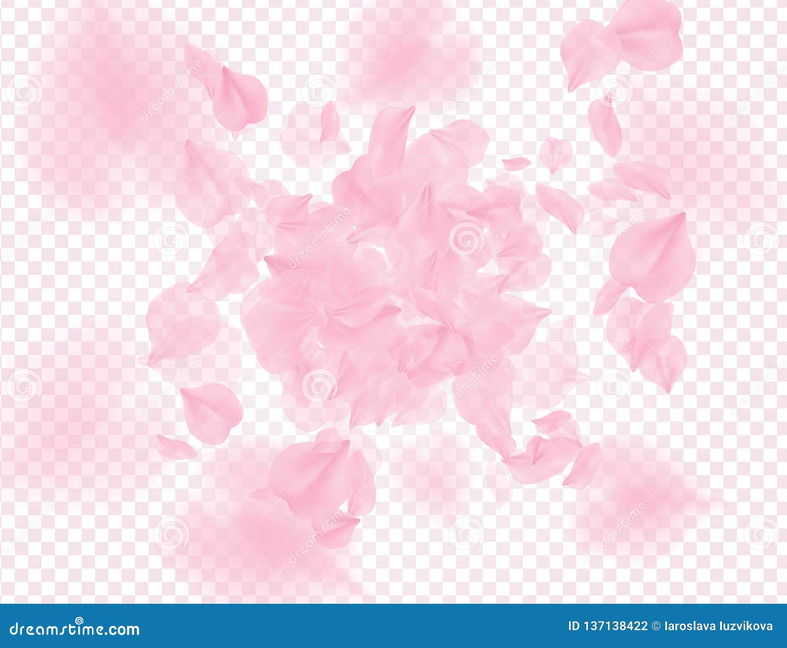 Download Pink Roses Petals Falling On Transparent Background ...