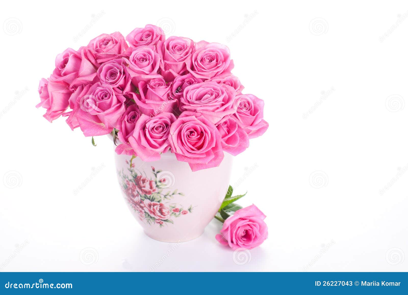 Pink roses in vase stock image. Image of colorful, bloom 26227043