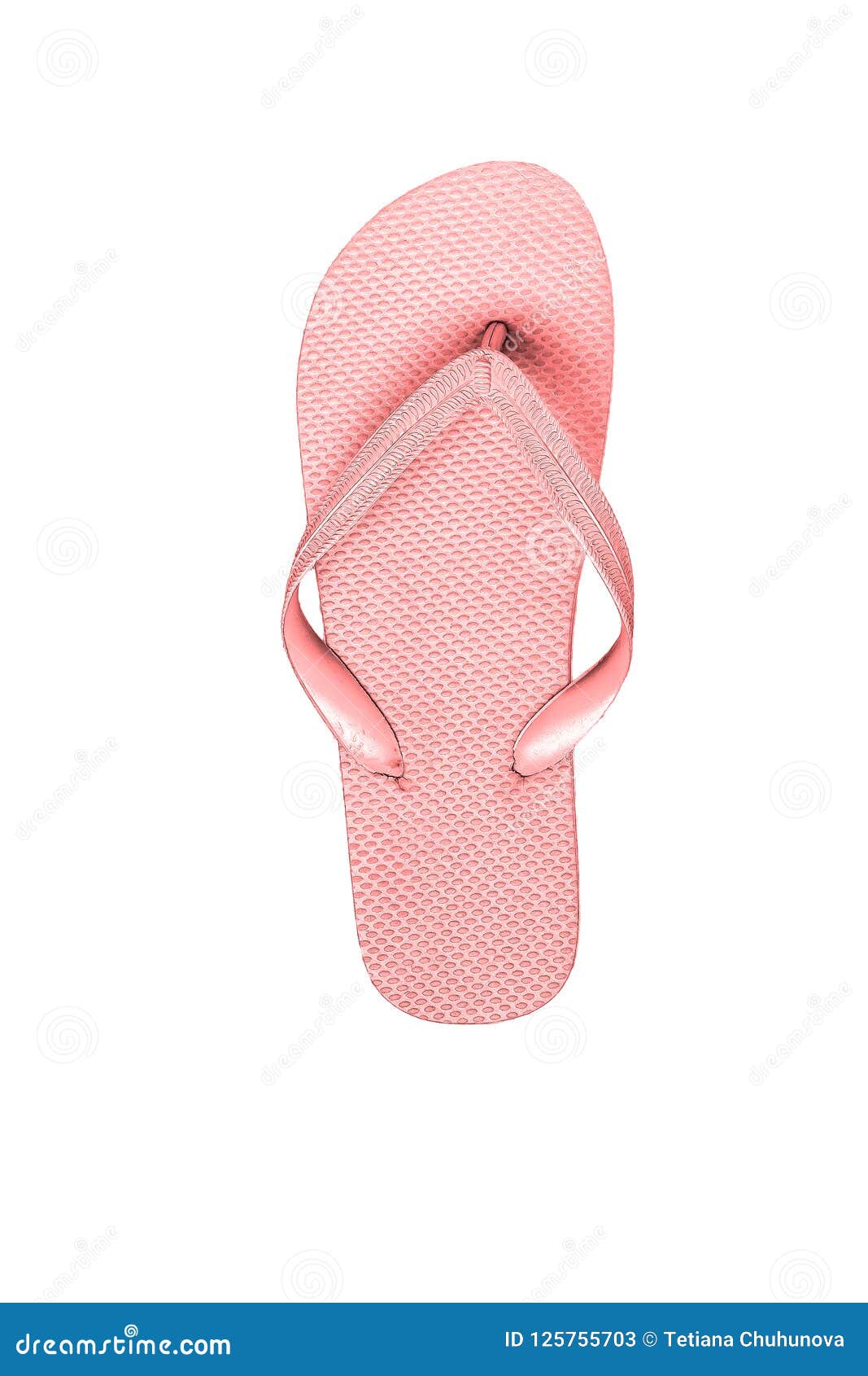 Pink Rubber Flip Flops, Isolated on White Background Stock Image ...