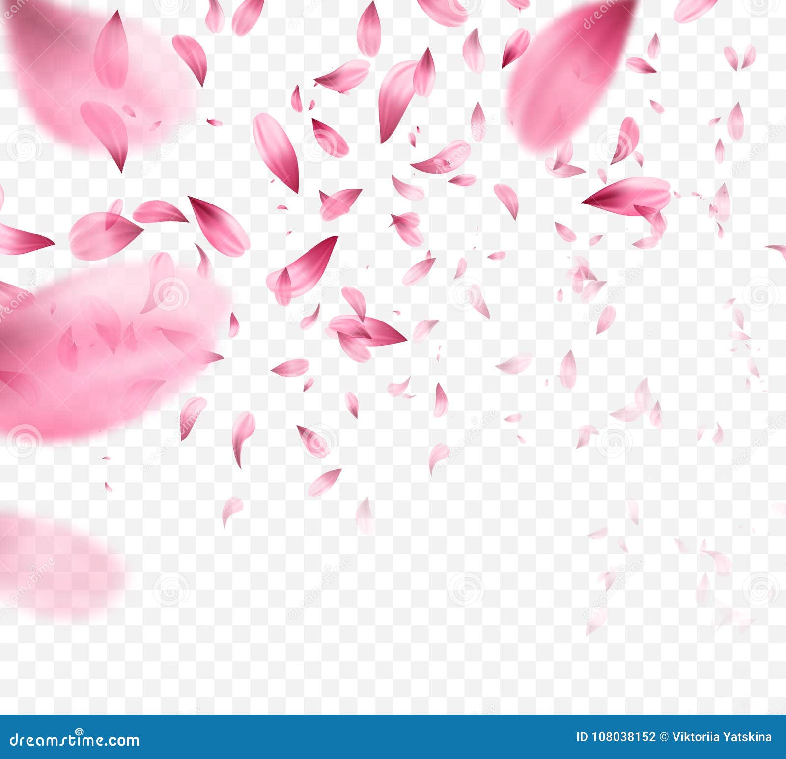 pink sakura falling petals background.  