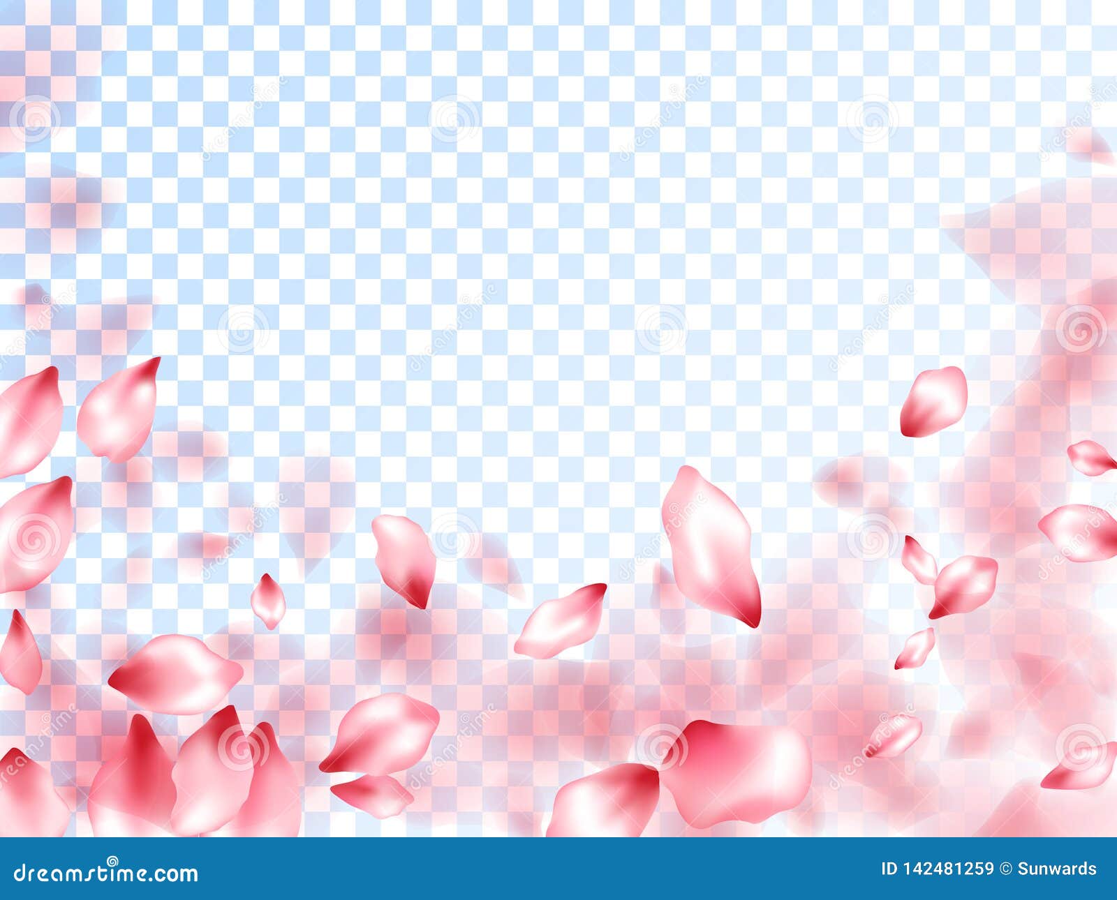 Pink Sakura Petals Falling Vector Graphics Stock Vector Illustration Of Blossom Isolated 142481259