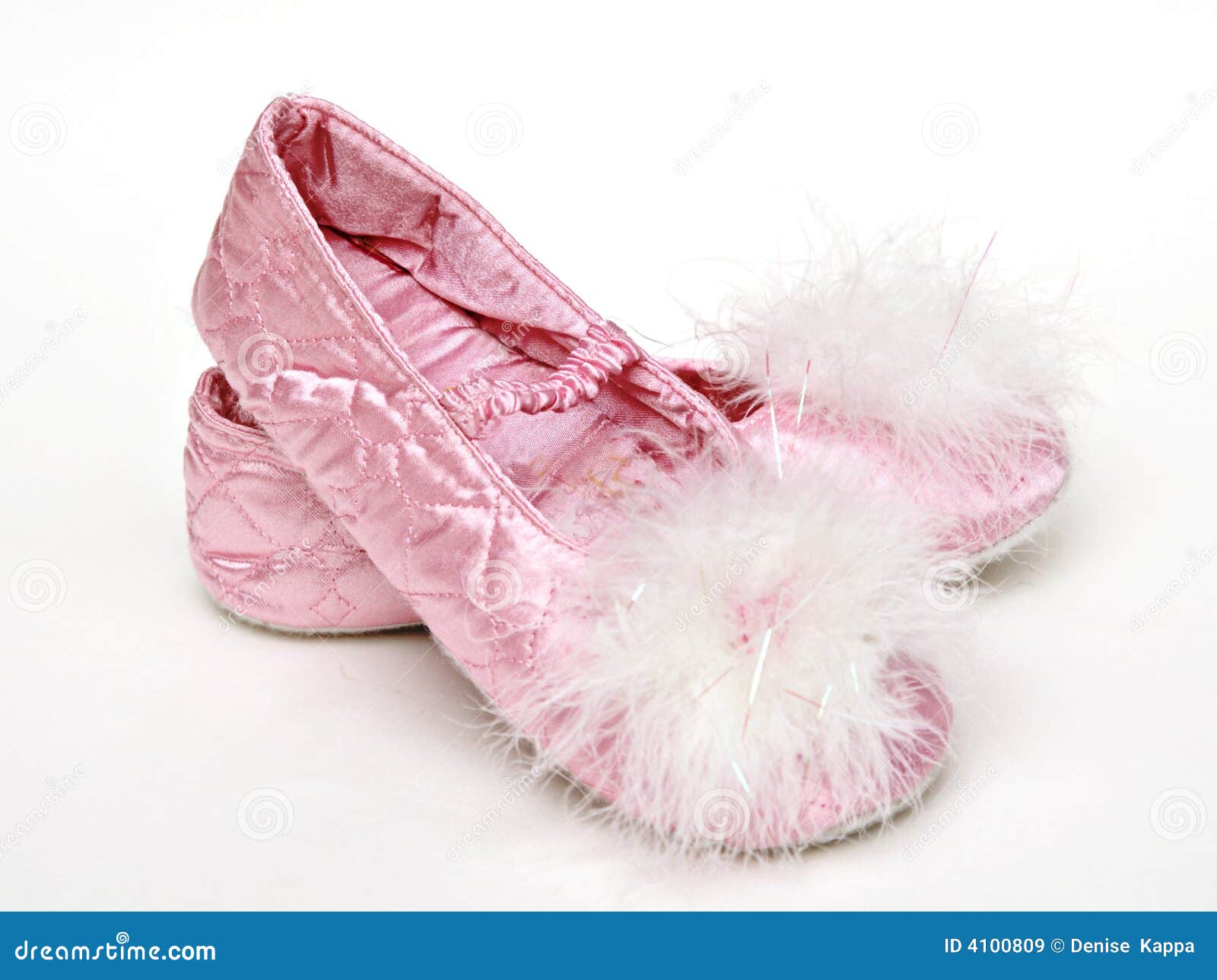 Pink Satin Slippers Stock Image Image Of Satin Child 4100809