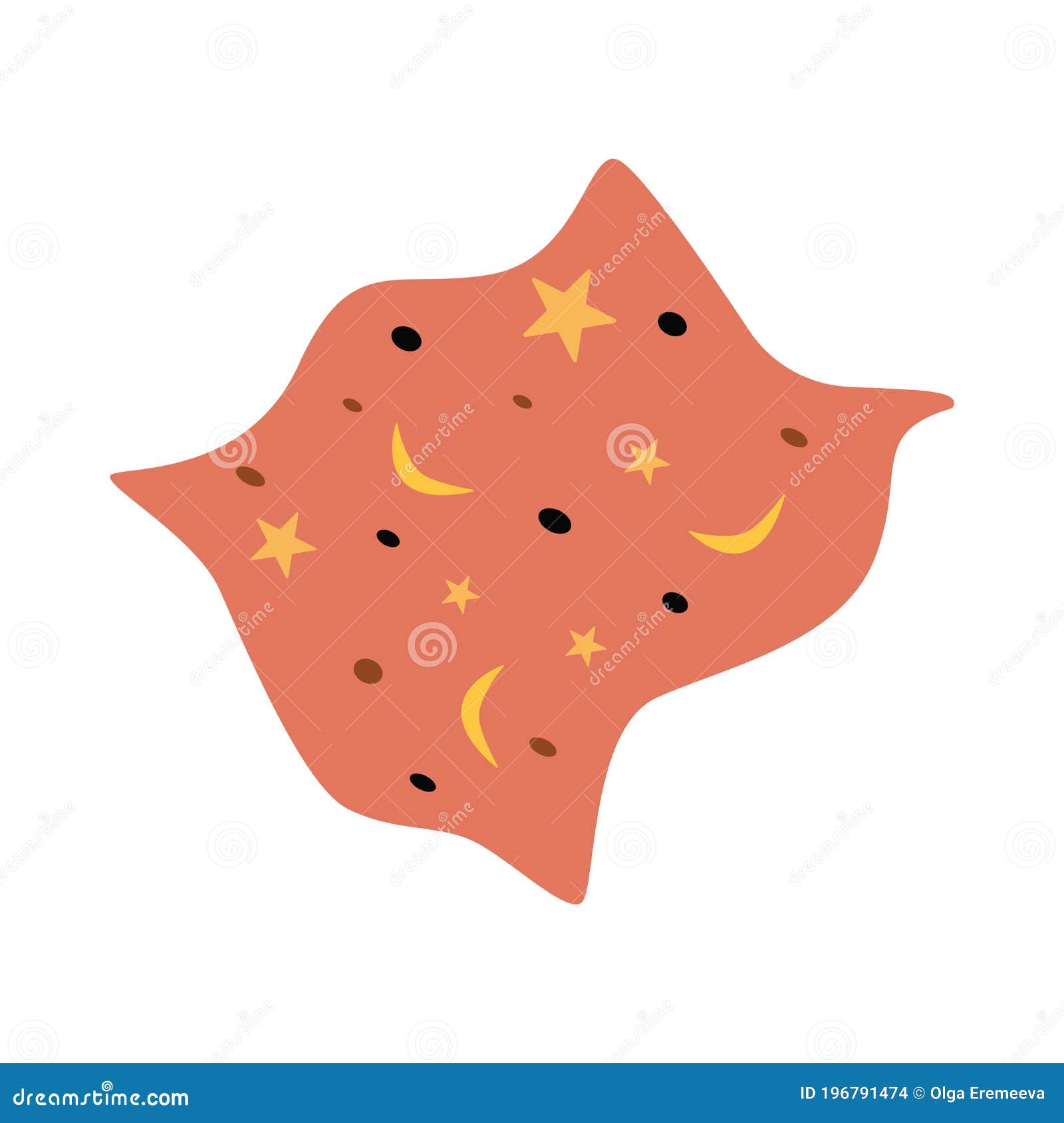 Pink Scarf or Kerchief. Handkerchief with Stars. Cartoon Vector Stock  Illustration - Illustration of cover, crescent: 196791474