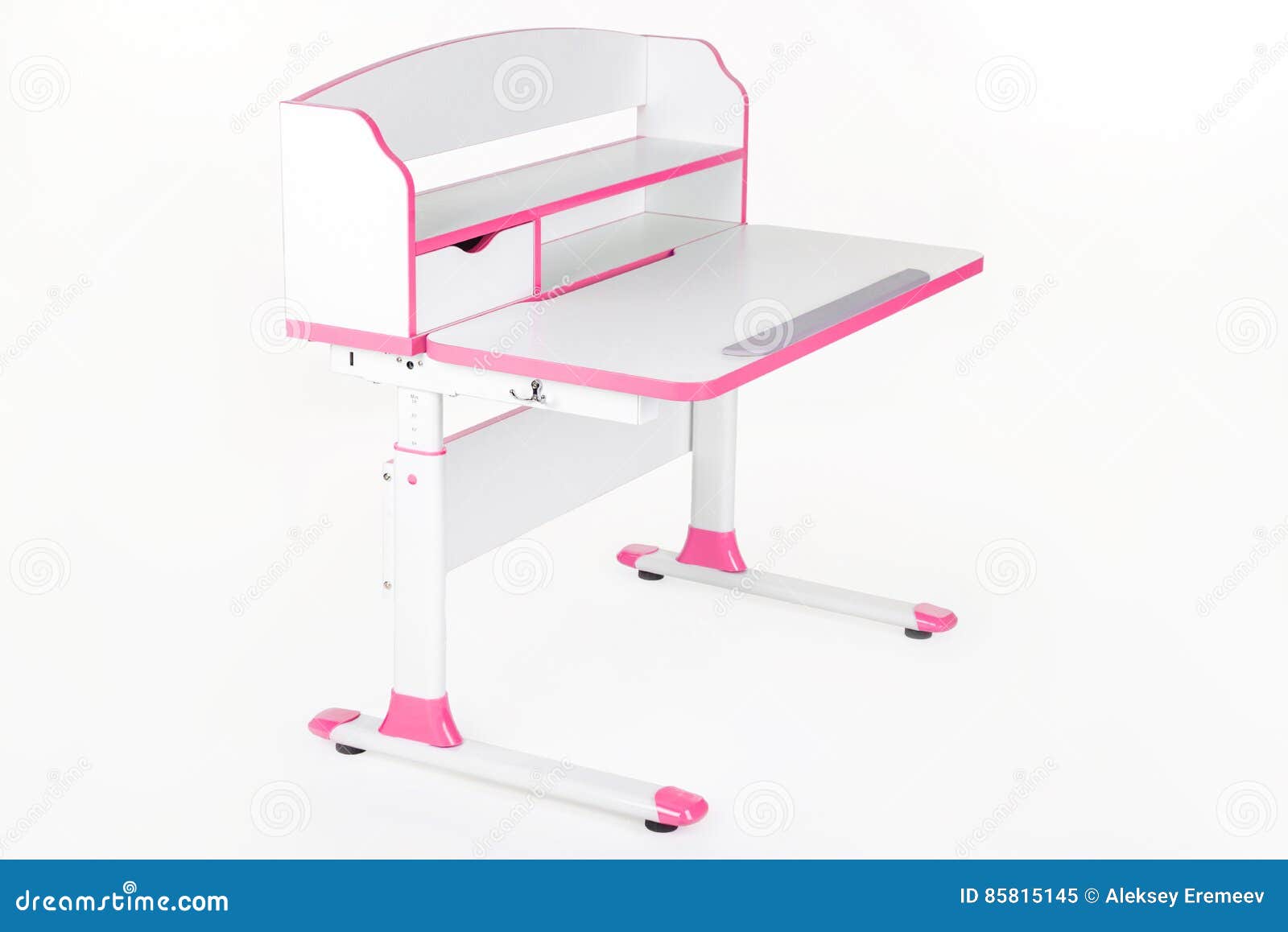 Pink school desk stock image. Image of admission, chair 85815145