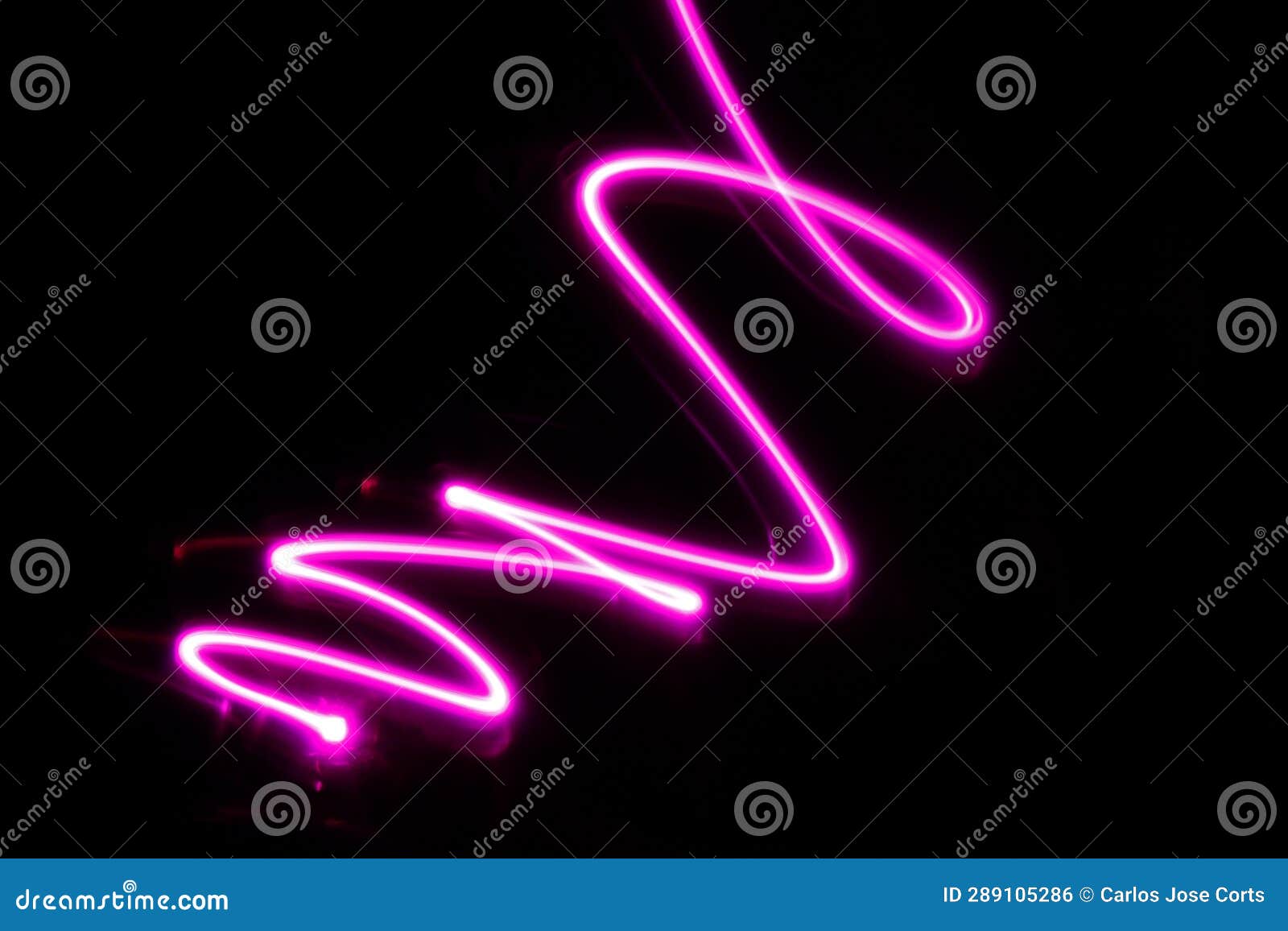 pink scribble with low energy dichroic light with black background.
