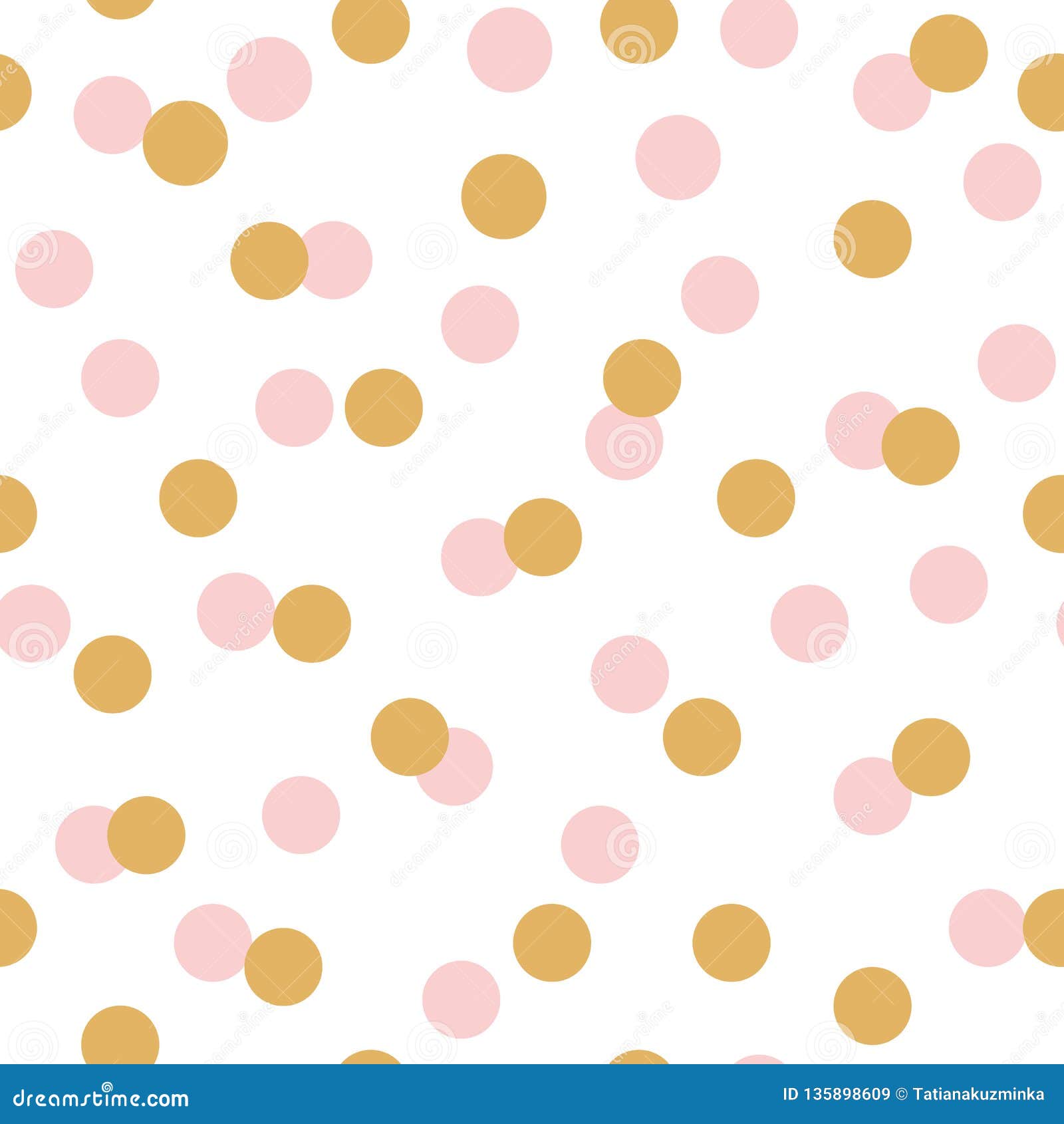 Polka Dots Seamless Pattern with Gold Pink Circles on White Background Pink  Seamless Pattern Stock Illustration - Illustration of holiday, design:  135898609