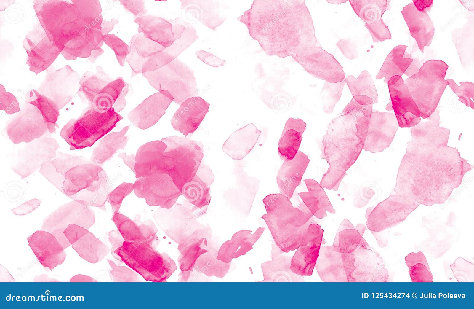 Pink Seamless Pattern Watercolor Blots on White Background Stock ...