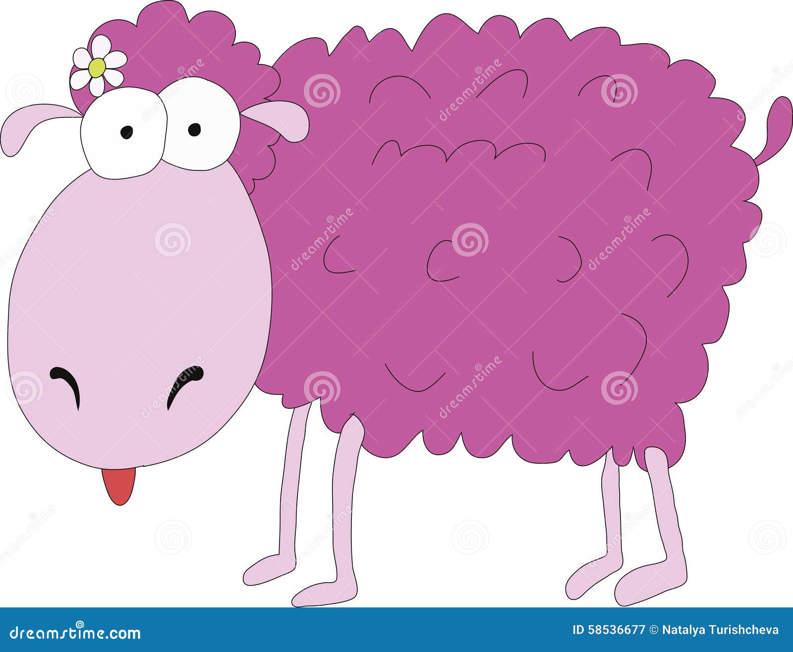 Pink sheep Molka stock vector. Illustration of cute, nice 58536677