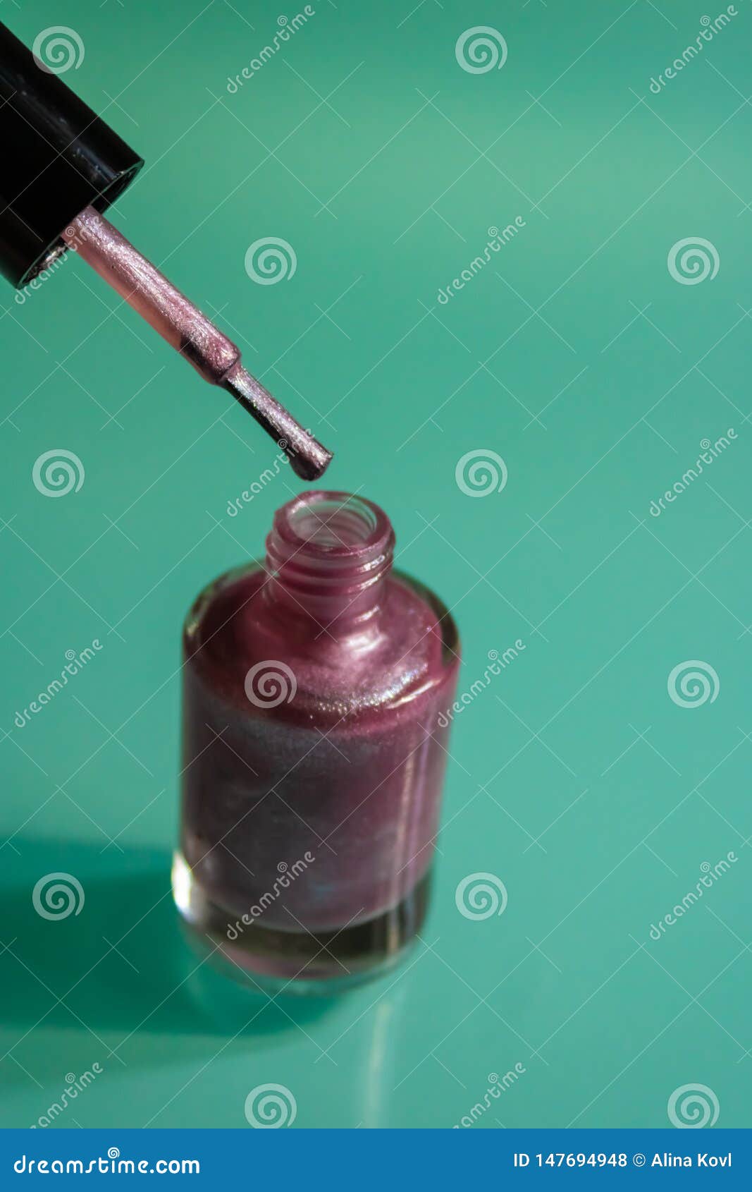 Pink Shiny Nail Polish Bottle Closeup Image Stock Photo Image of