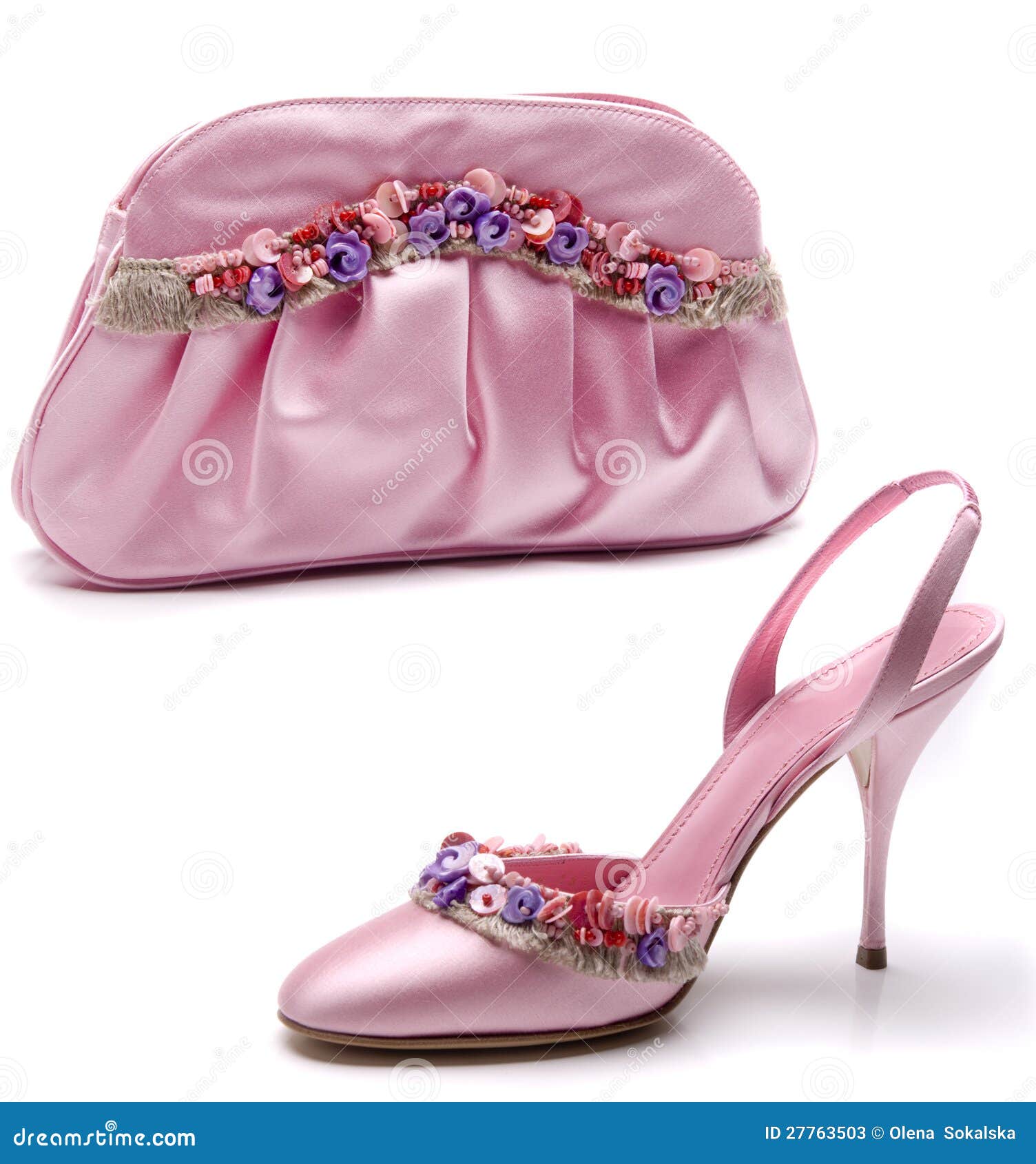 Pink shoe and bag stock image. Image of style, elegance 27763503