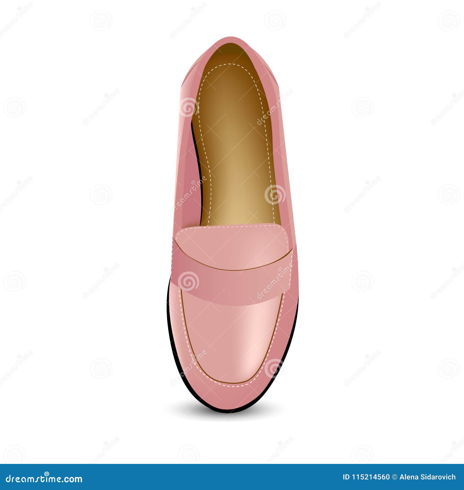 Pink shoes loafers stock vector. Illustration of love - 115214560