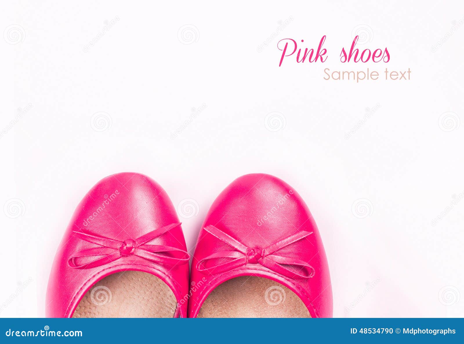 Pink Shoes on White Background with Sample Text Stock Photo Image of
