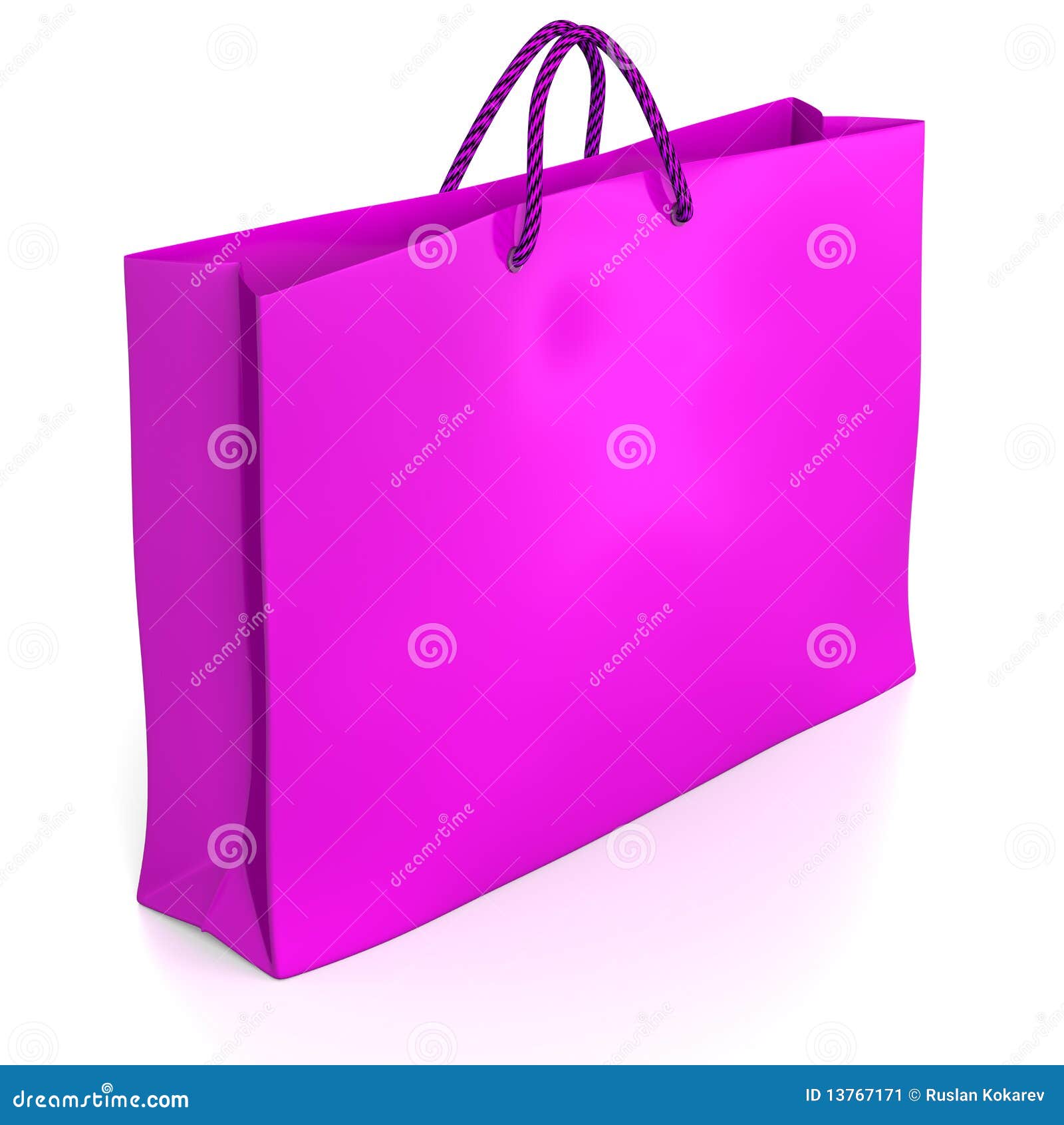 Pink shopping bag. stock illustration. Illustration of render 13767171