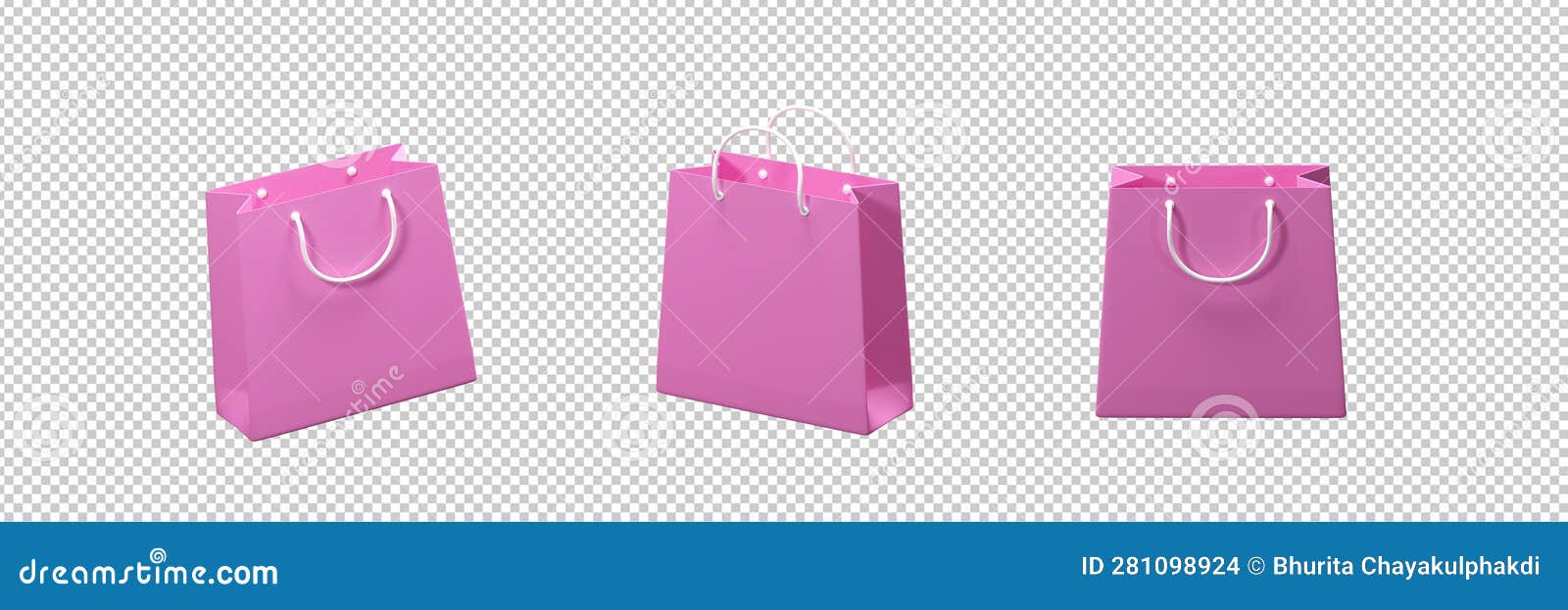 Pink Shopping Bag Blue Background Render Illustration Stock Photo by  ©thayra 552080396