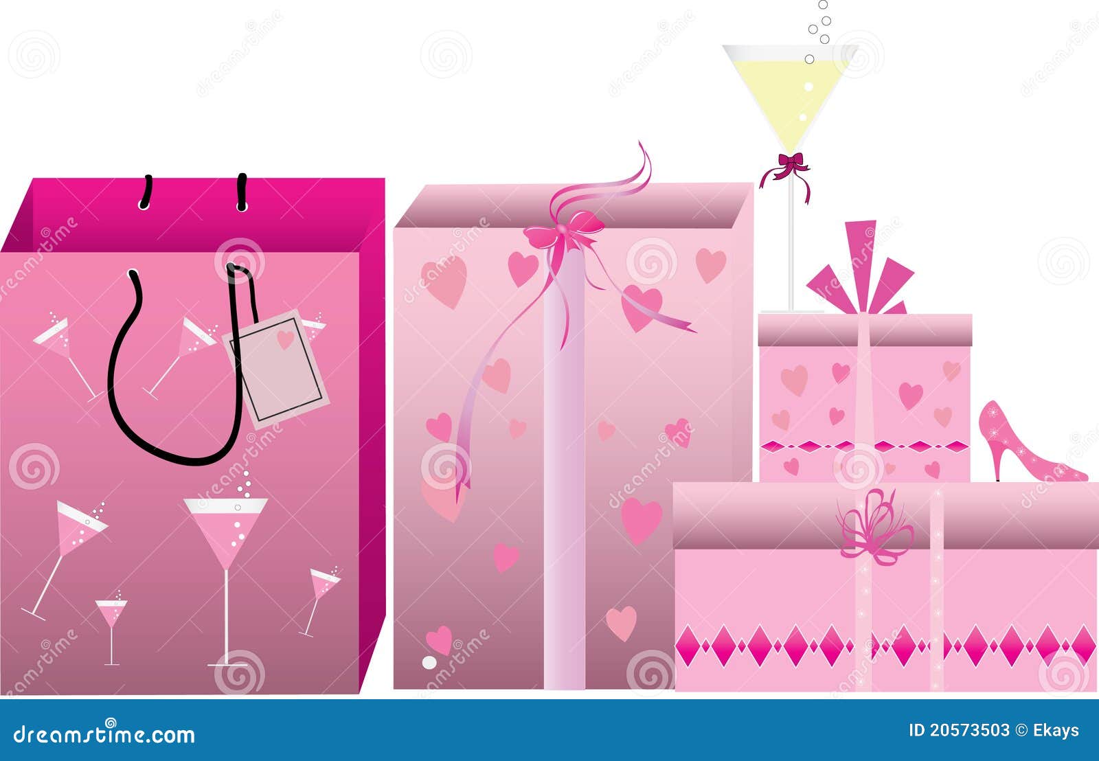 Pink shopping bags stock vector. Illustration of decoration 20573503