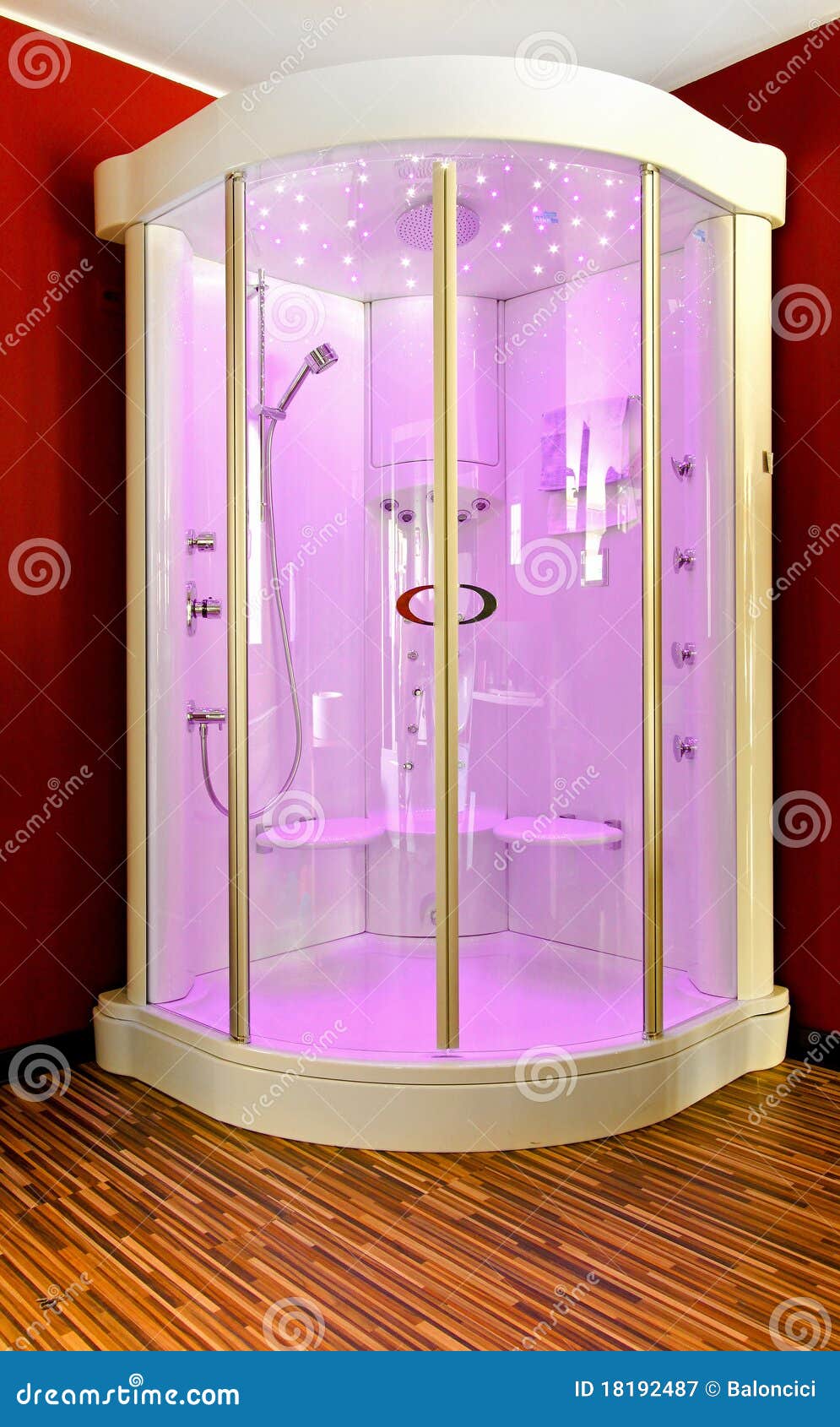 Pink shower stock image. Image of hygiene, interior, fixture 18192487