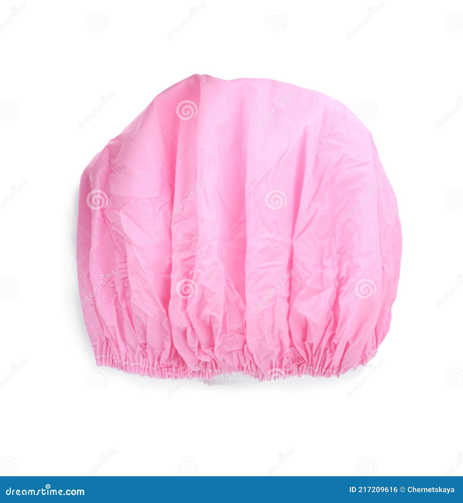 Pink Shower Cap Isolated on White, Top View Stock Photo Image of hotel, isolated 217209616