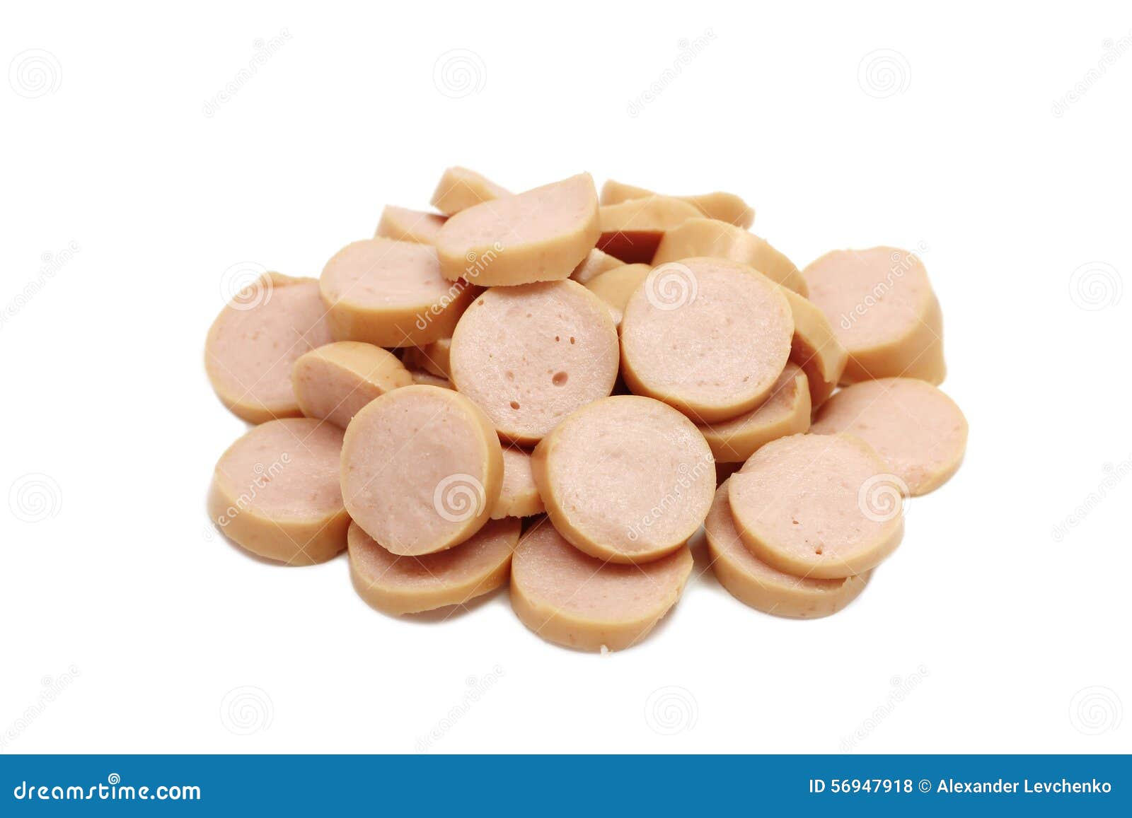 Pink sliced sausage stock photo. Image of snack, sausage 56947918