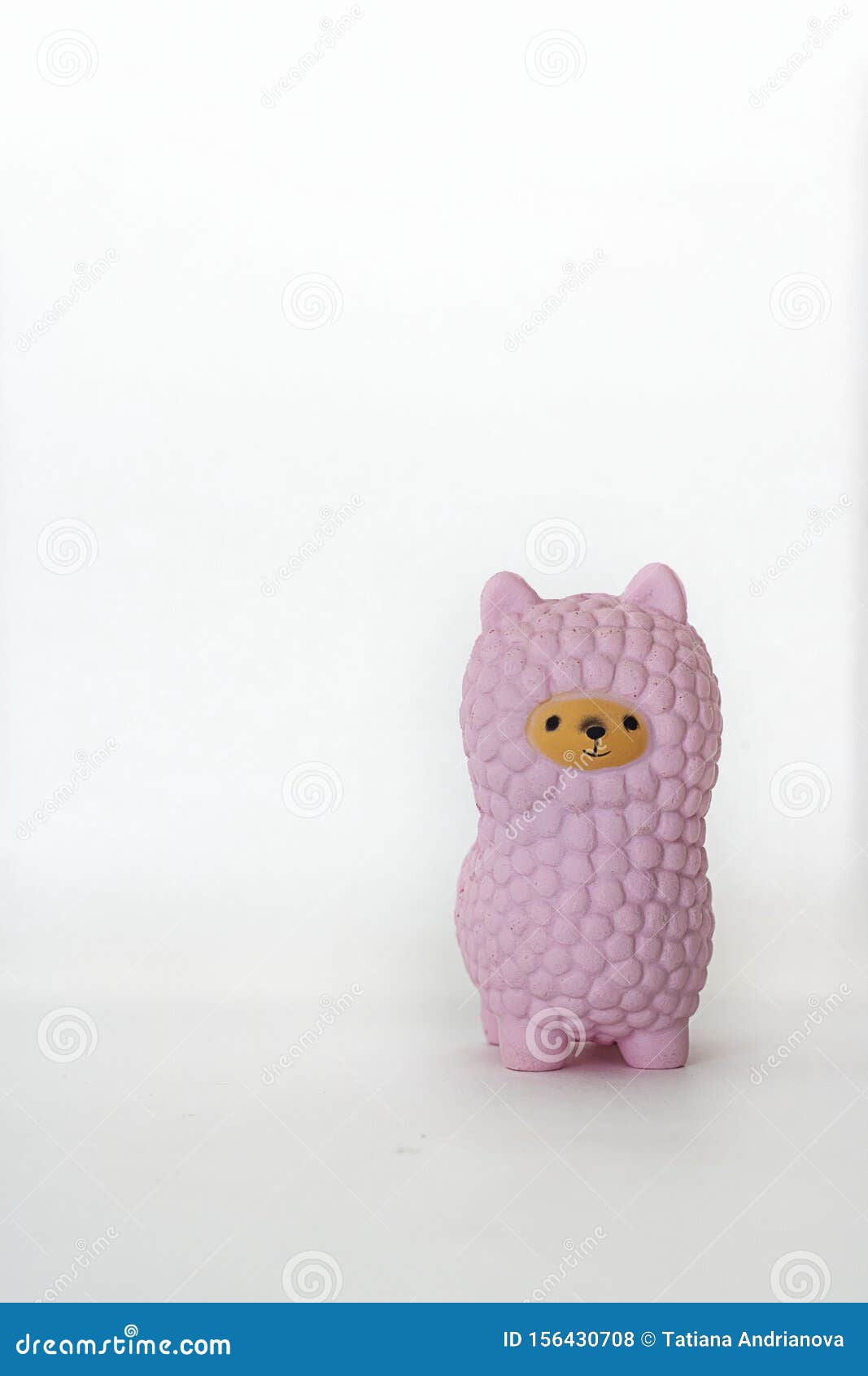 Pink Small Llama Squishy on White Empty Background. Vertical with Space. Isolate. Toy for Kids, Antistress Stock Photo - Image of girl: 156430708